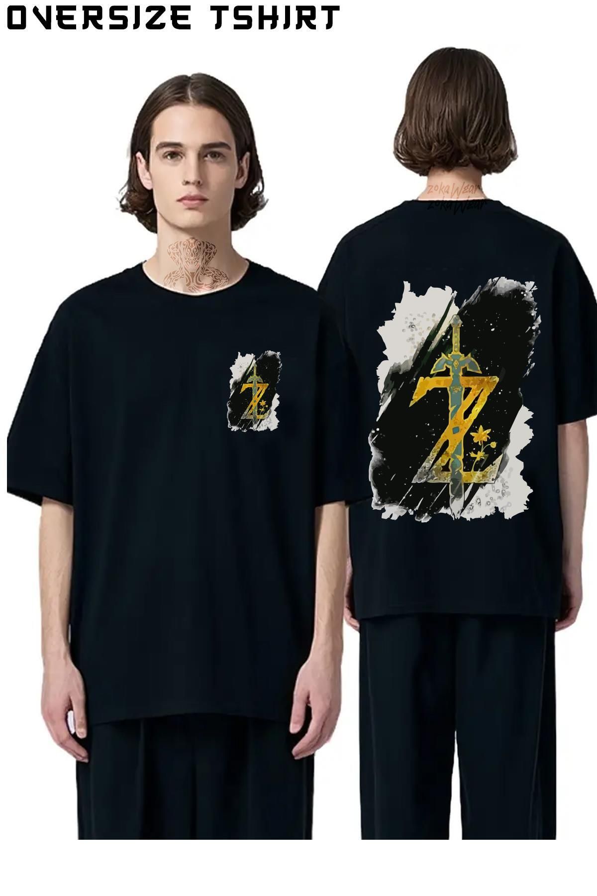 ZOKAWEAR The-Legend-Of-Zelda-Özel Sırt Baskılı Oversize Tişört