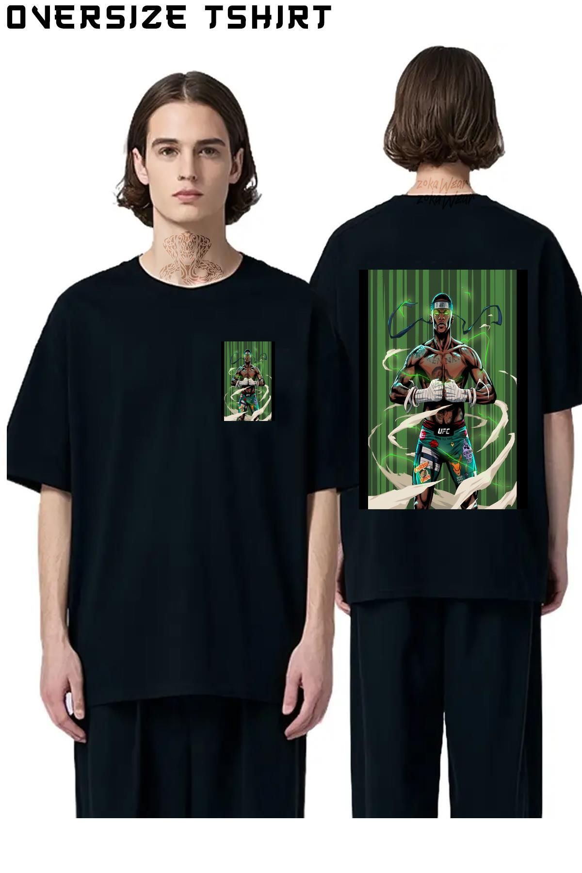 ZOKAWEAR Israel-Adesanya-Ufc-Middleweight-Champion-Art Sırt Baskılı Oversize Tişört