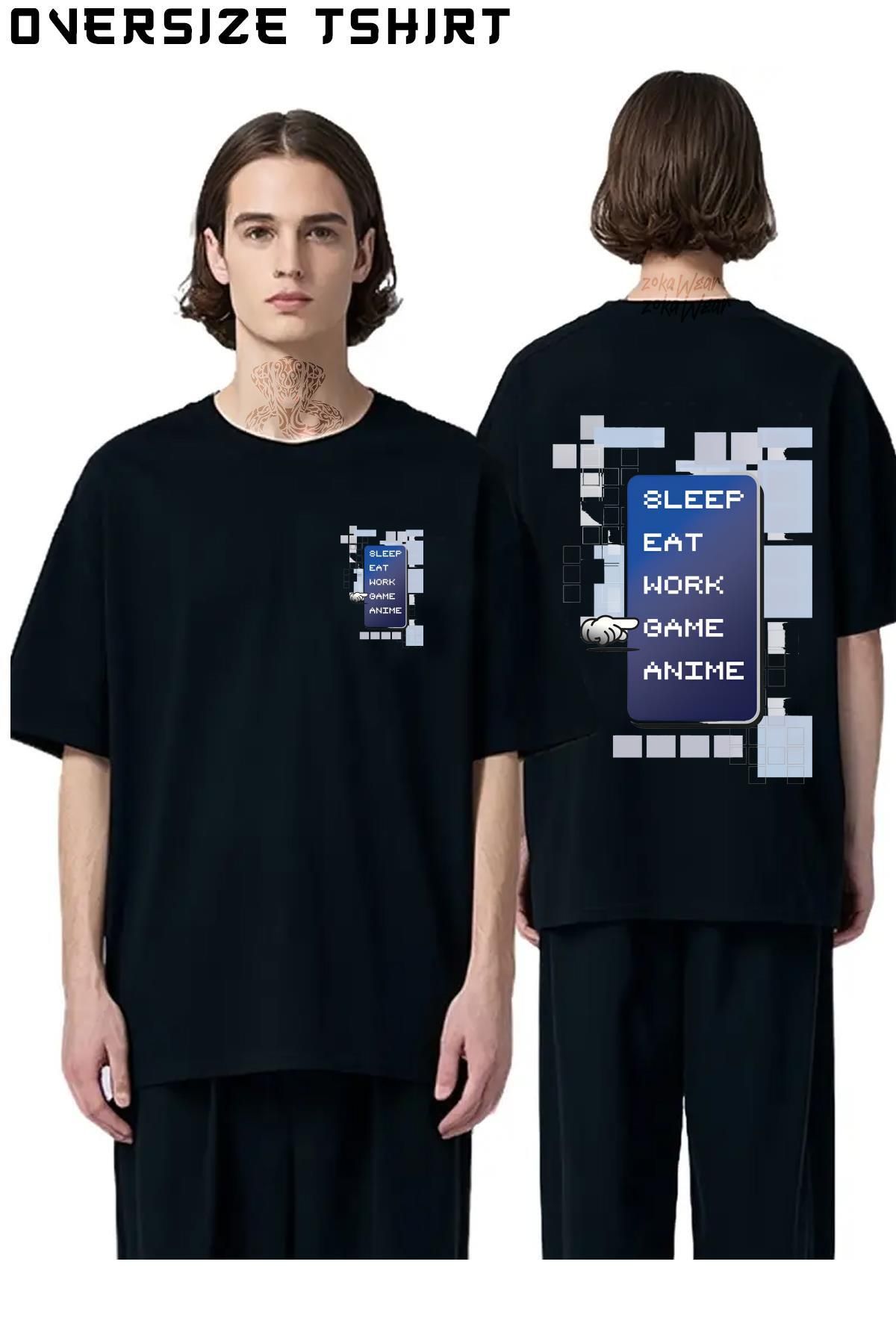 ZOKAWEAR Real-life-Final-Fantasy Sırt Baskılı Oversize Tişört