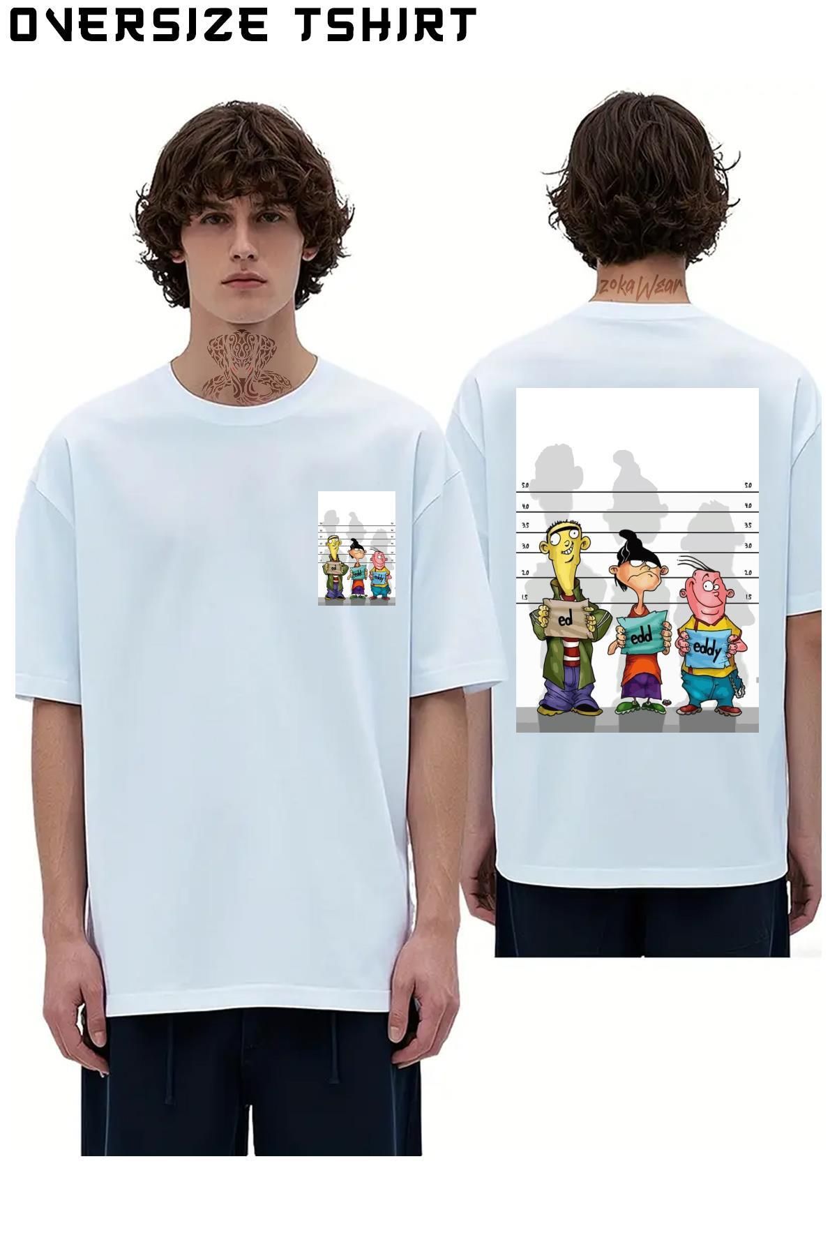 ZOKAWEAR Ed,edd,eddy Sırt Baskılı Oversize Tişört