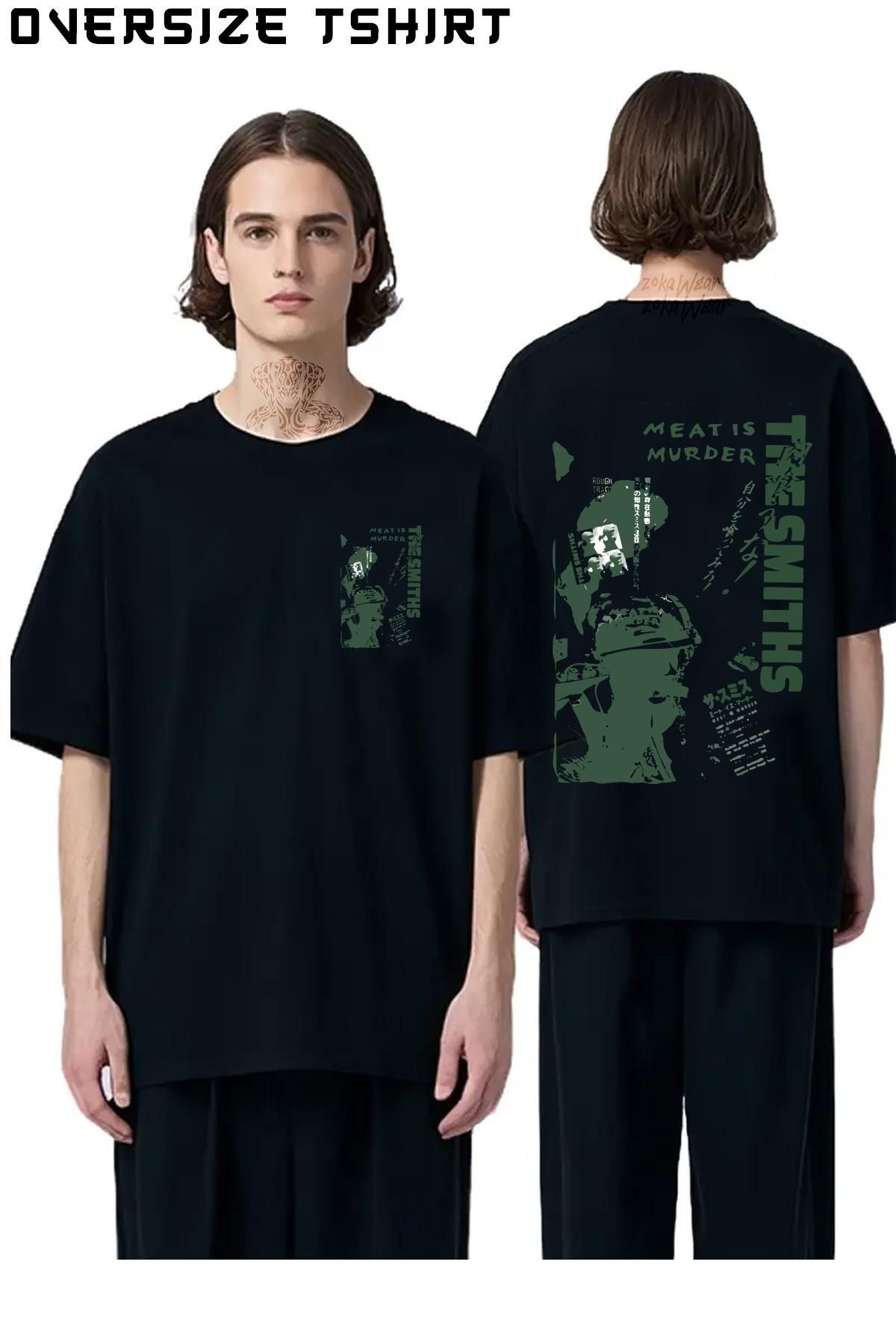 ZOKAWEAR The-Smiths-Meat-Is-Murder-(JAPANESE)-(GREEN-VARİANT) Sırt Baskılı Oversize Tişört
