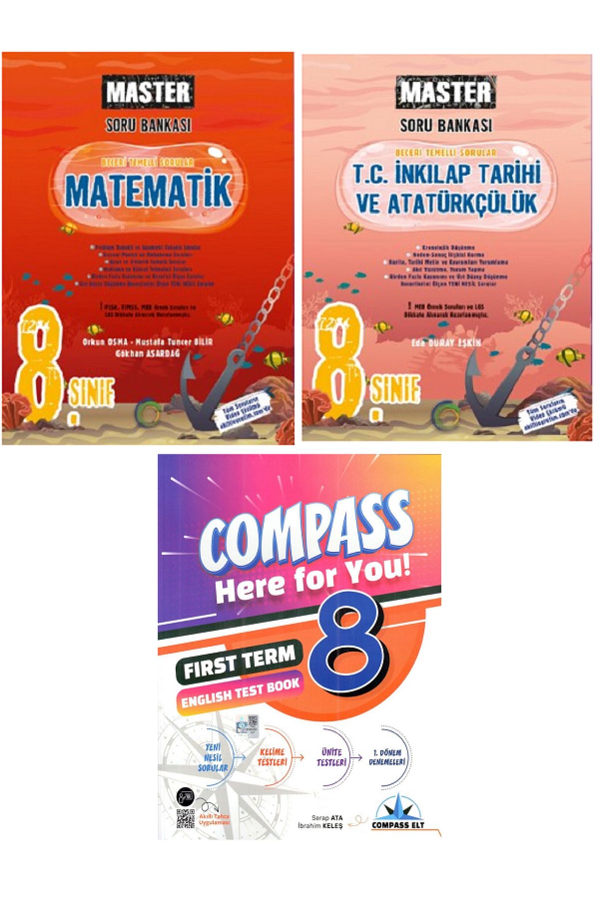 Efsane Yayınları 8.Sınıf Okyanus Master Matematik + İnkılap Tarihi Soru Bankası / İngilizce Test Book HEDİYE -3 KİTAP