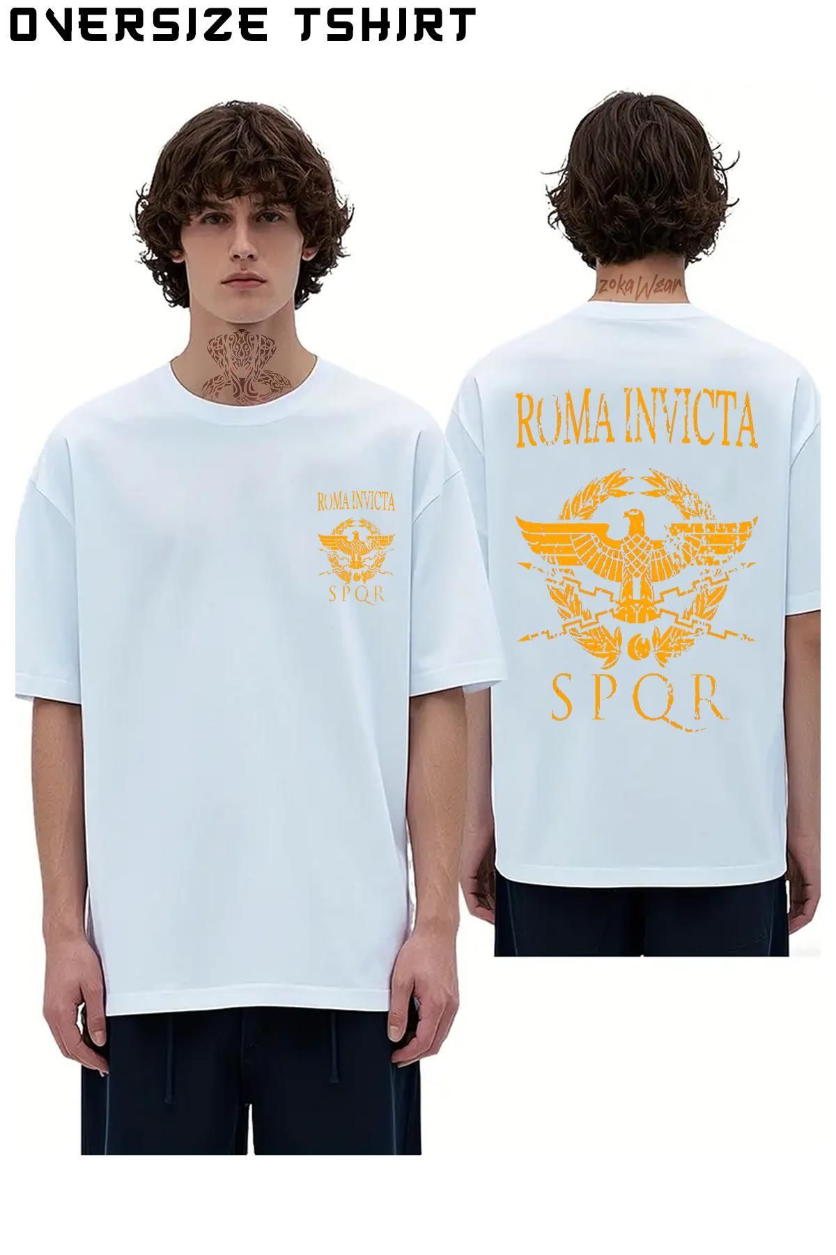 ZOKAWEAR Unconquered-Rome Sırt Baskılı Oversize Tişört