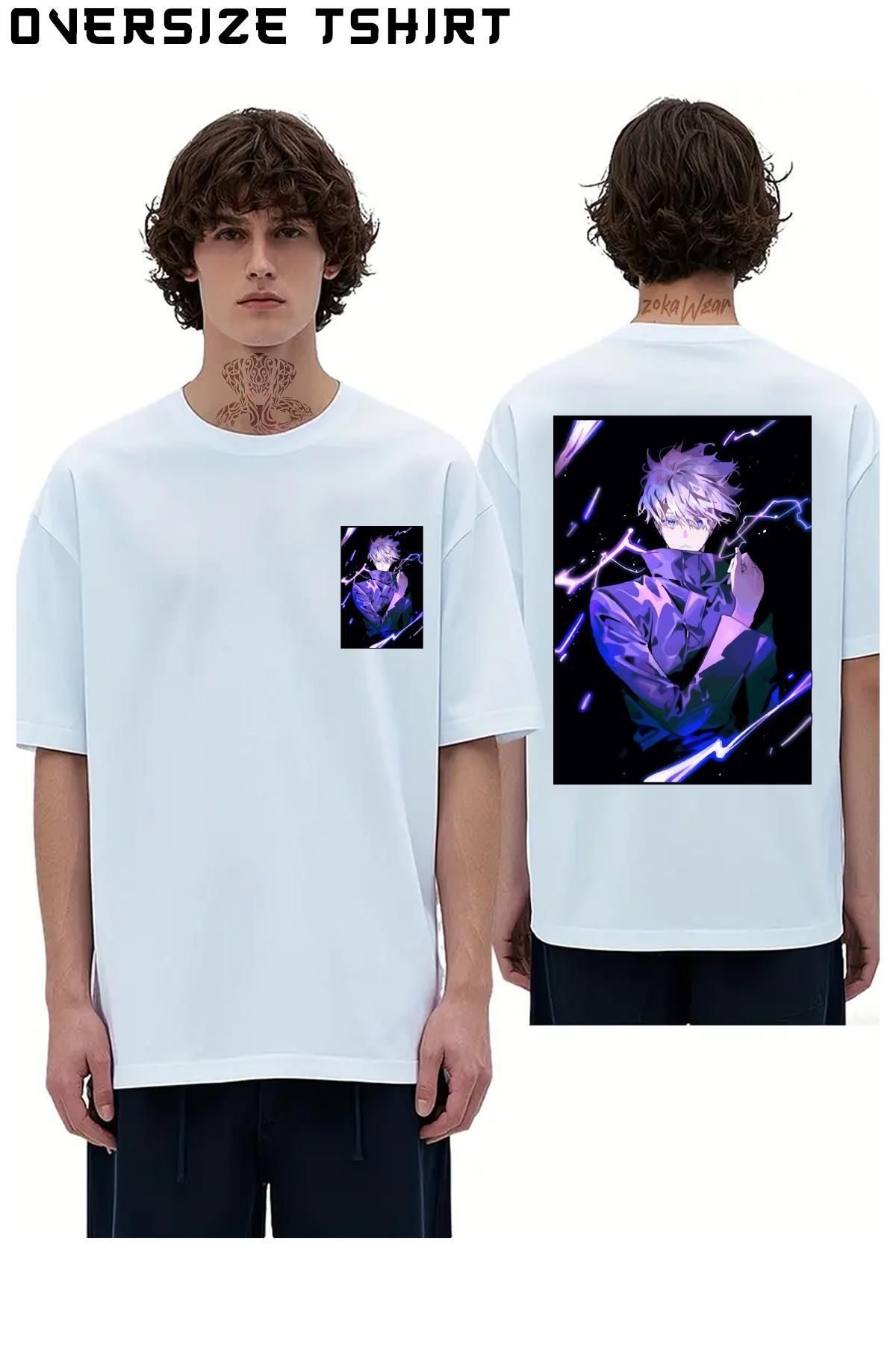 ZOKAWEAR Jujutsu-Kaisen-Satoru-Gojo-(sensei3) Sırt Baskılı Oversize Tişört