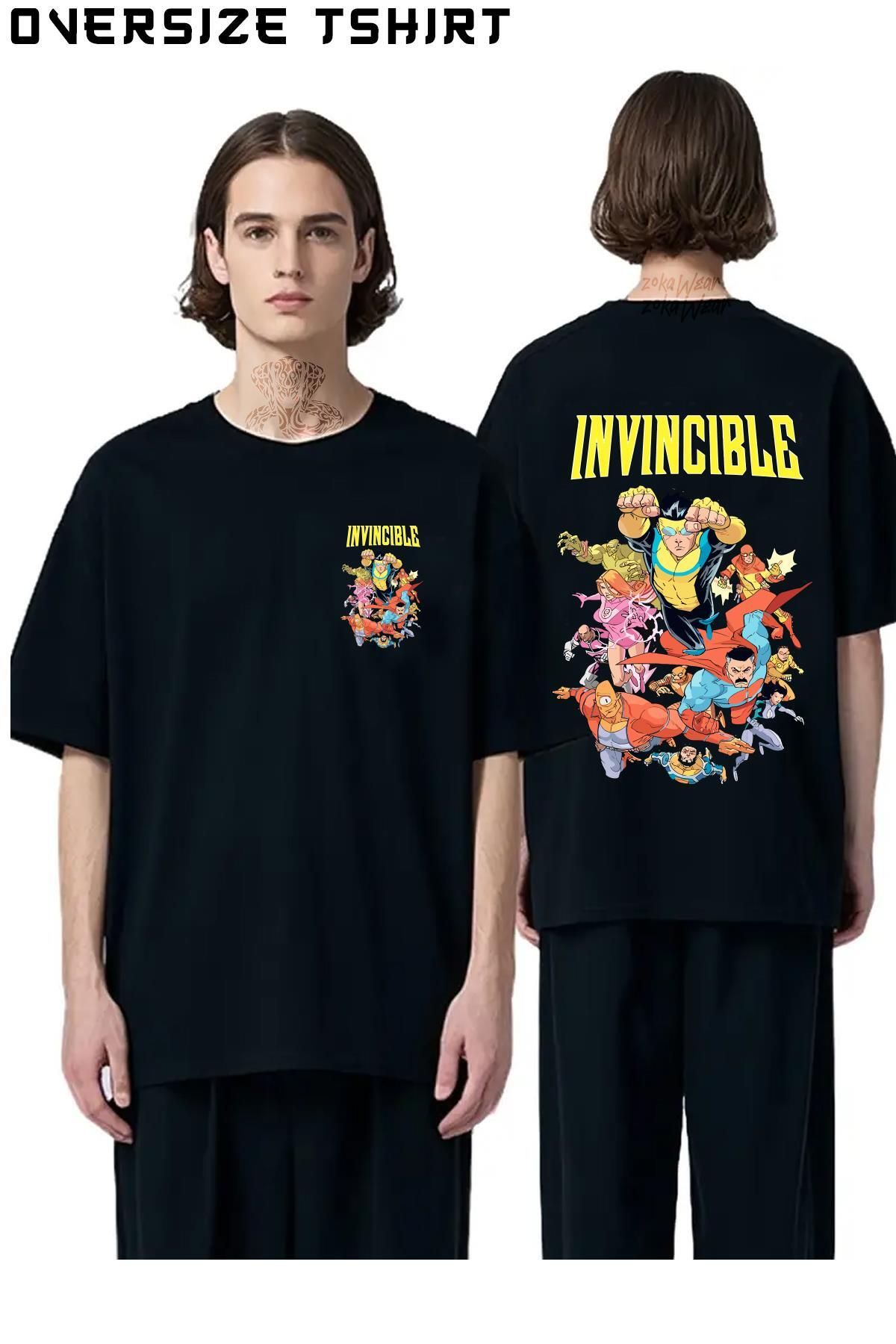 ZOKAWEAR The-invincible Sırt Baskılı Oversize Tişört
