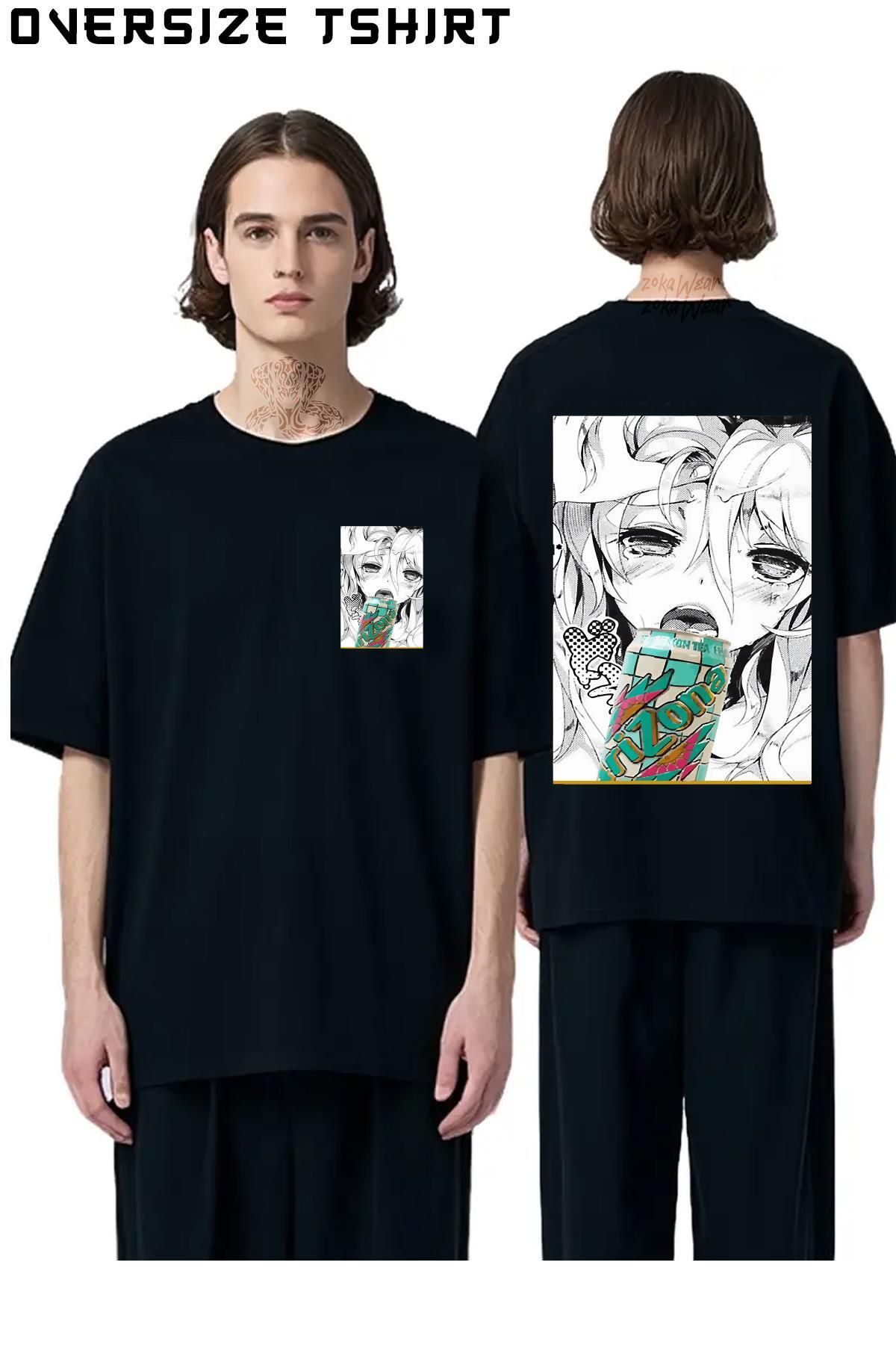 ZOKAWEAR Anime-Can-Lewd-Hentai Sırt Baskılı Oversize Tişört