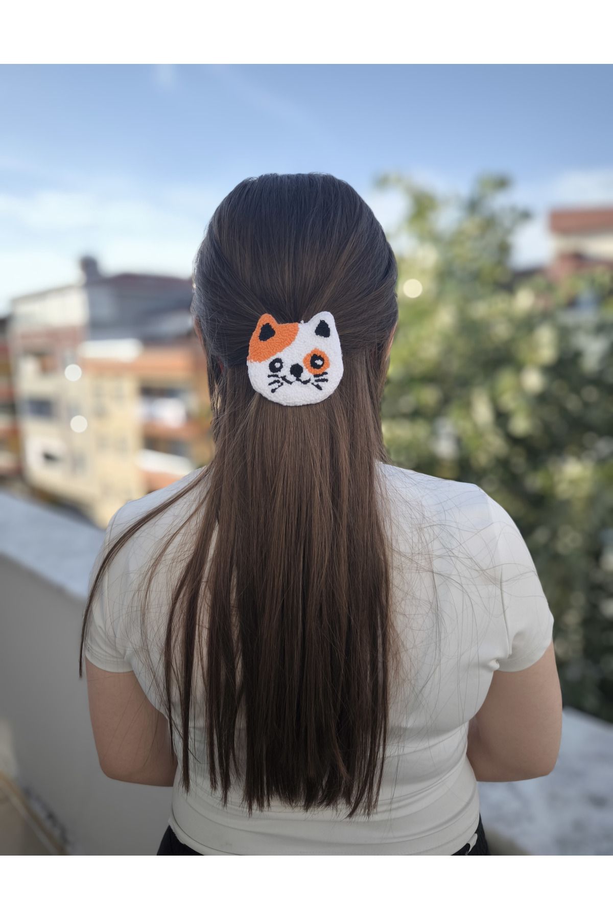 ozgurca aksesuar Punch kedi klipsli toka