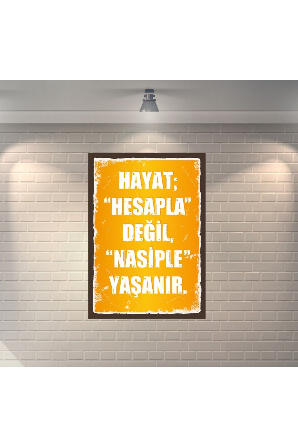 BBO REKLAM Hayat Hesapla Değil Nasiple Yaşanır Retro Ahşap Poster