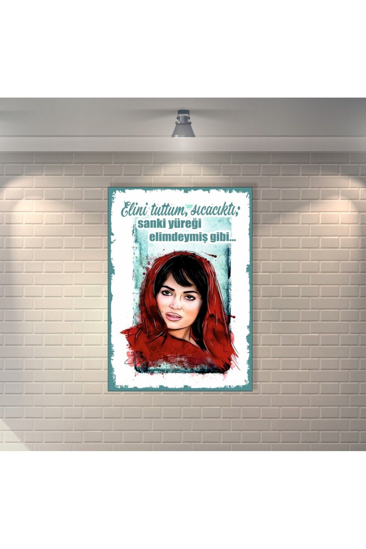 BBO REKLAM Türkan Şoray Al Yazmalım Retro Ahşap Poster