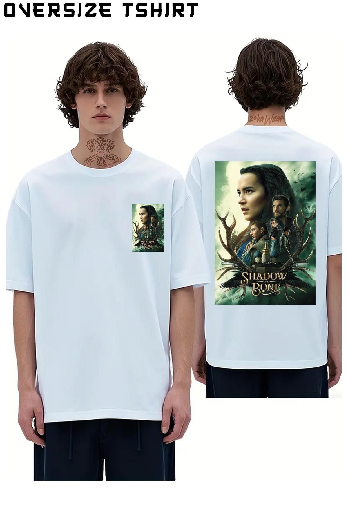 ZOKAWEAR Shadow-And-Bone-Antler-Group Sırt Baskılı Oversize Tişört