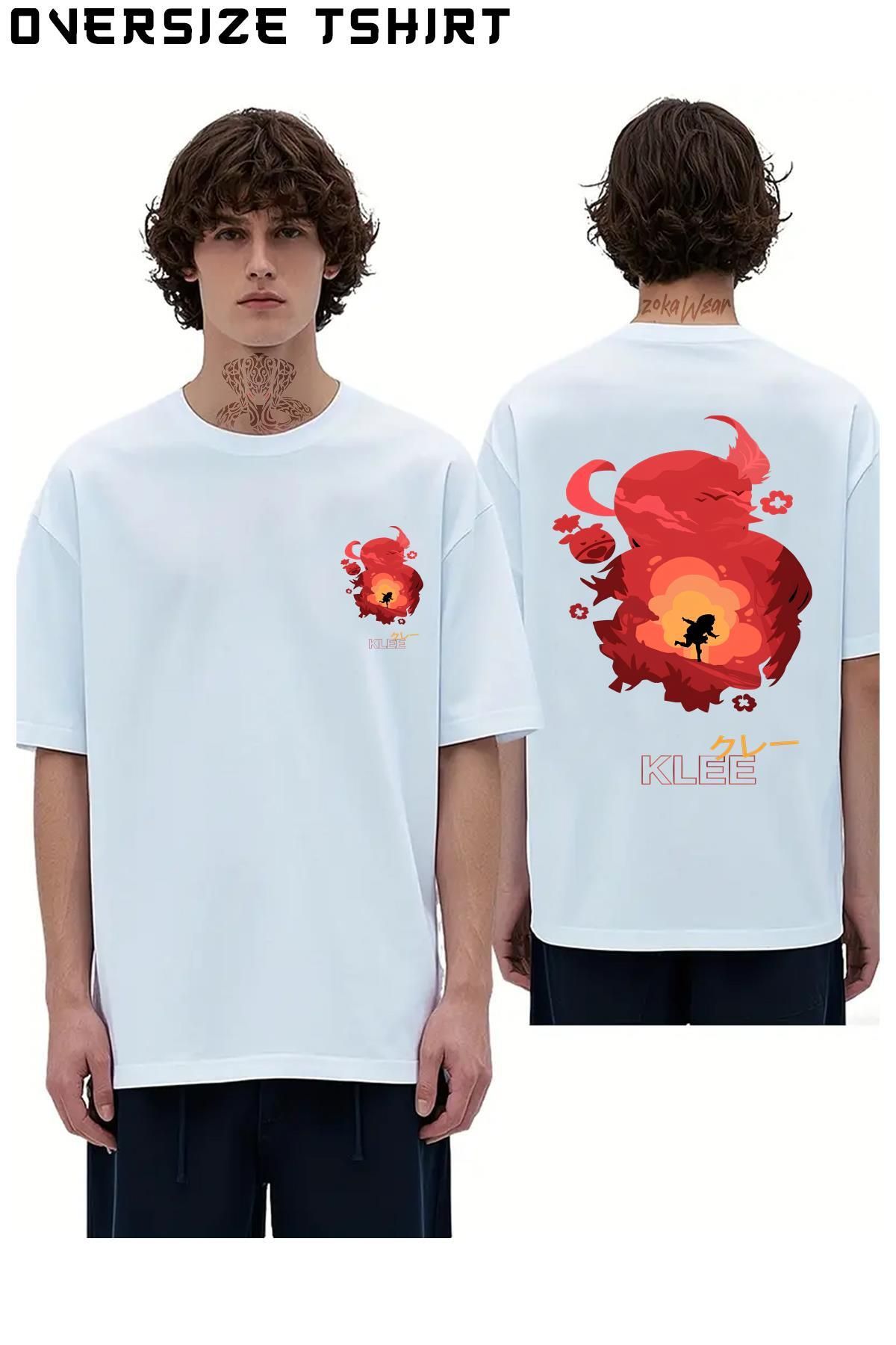 ZOKAWEAR Genshin-Impact-Klee Sırt Baskılı Oversize Tişört