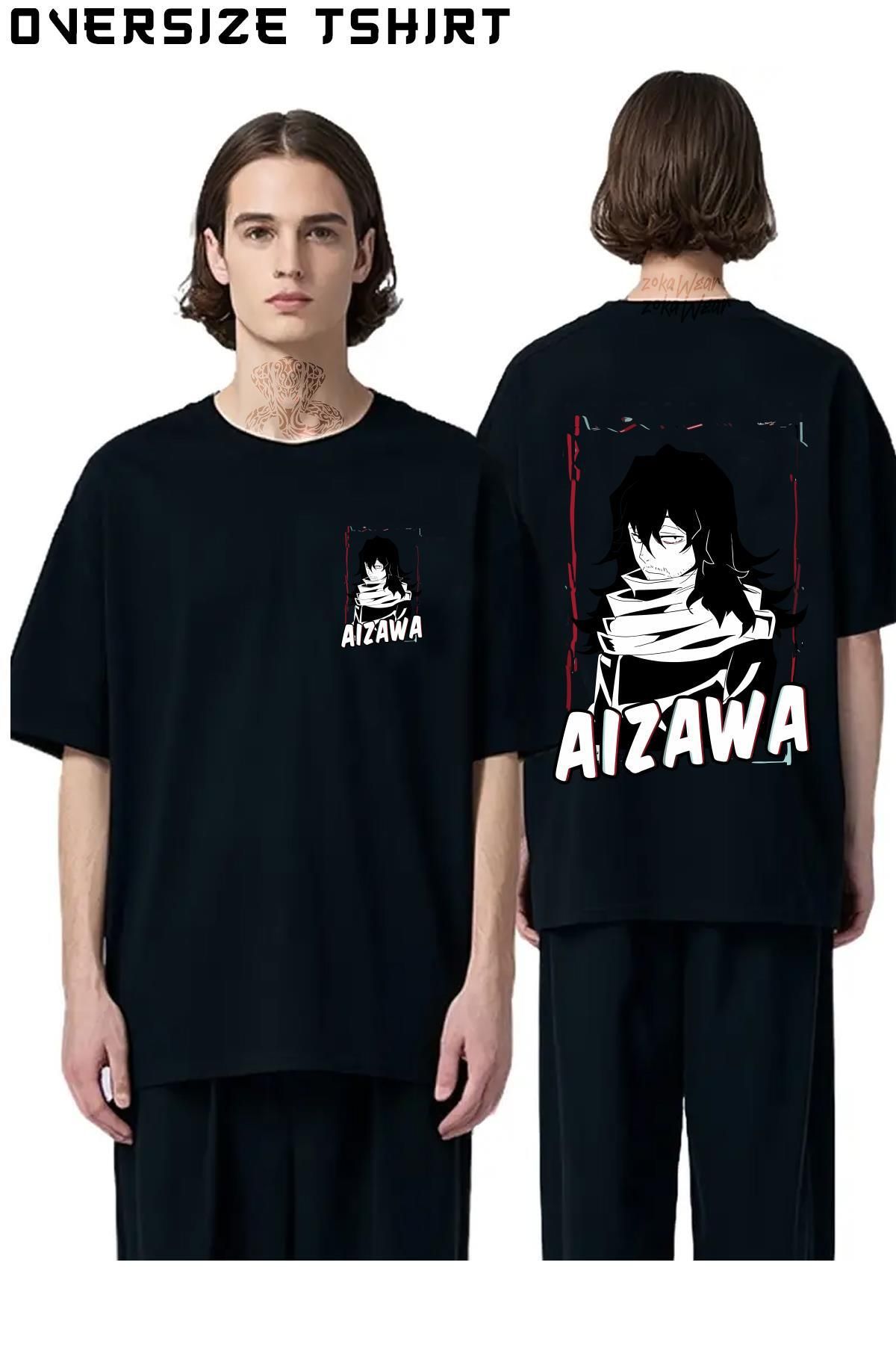 ZOKAWEAR My-Hero-Academia-Shota-Aizawa Sırt Baskılı Oversize Tişört