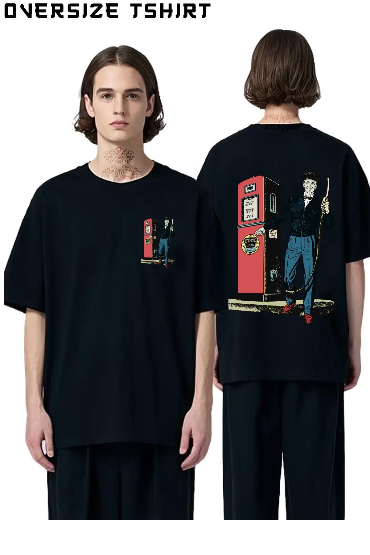 ZOKAWEAR Akaryakıt Sırt Baskılı Oversize Tişört