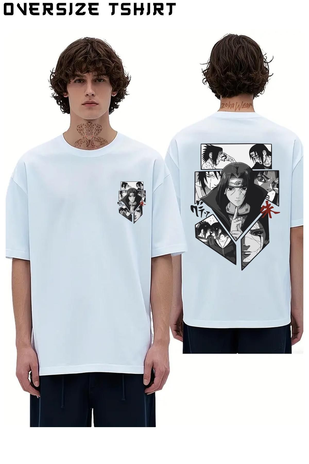 ZOKAWEAR Uchiha-Itachi-Naruto-V7 Sırt Baskılı Oversize Tişört
