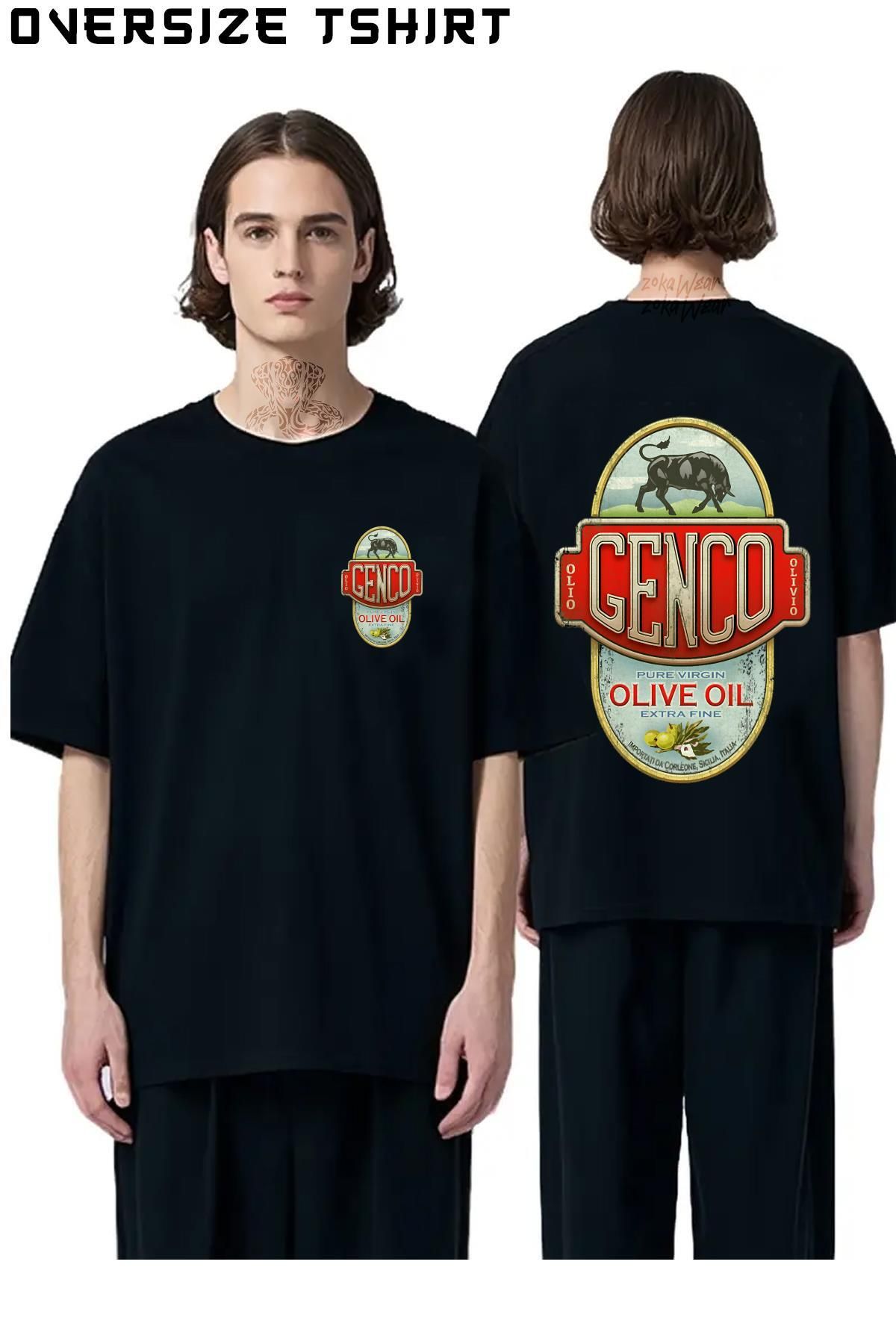 ZOKAWEAR The-Godfather---Genco-Olive-Oil-Co Sırt Baskılı Oversize Tişört