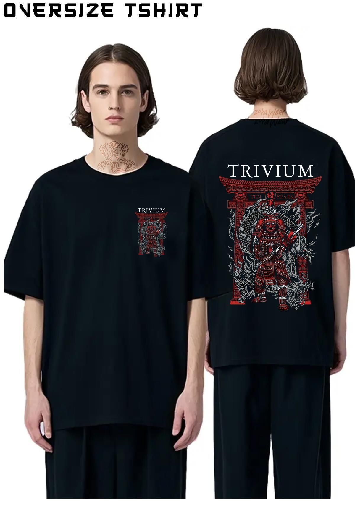 ZOKAWEAR Samurai-Trivium Sırt Baskılı Oversize Tişört