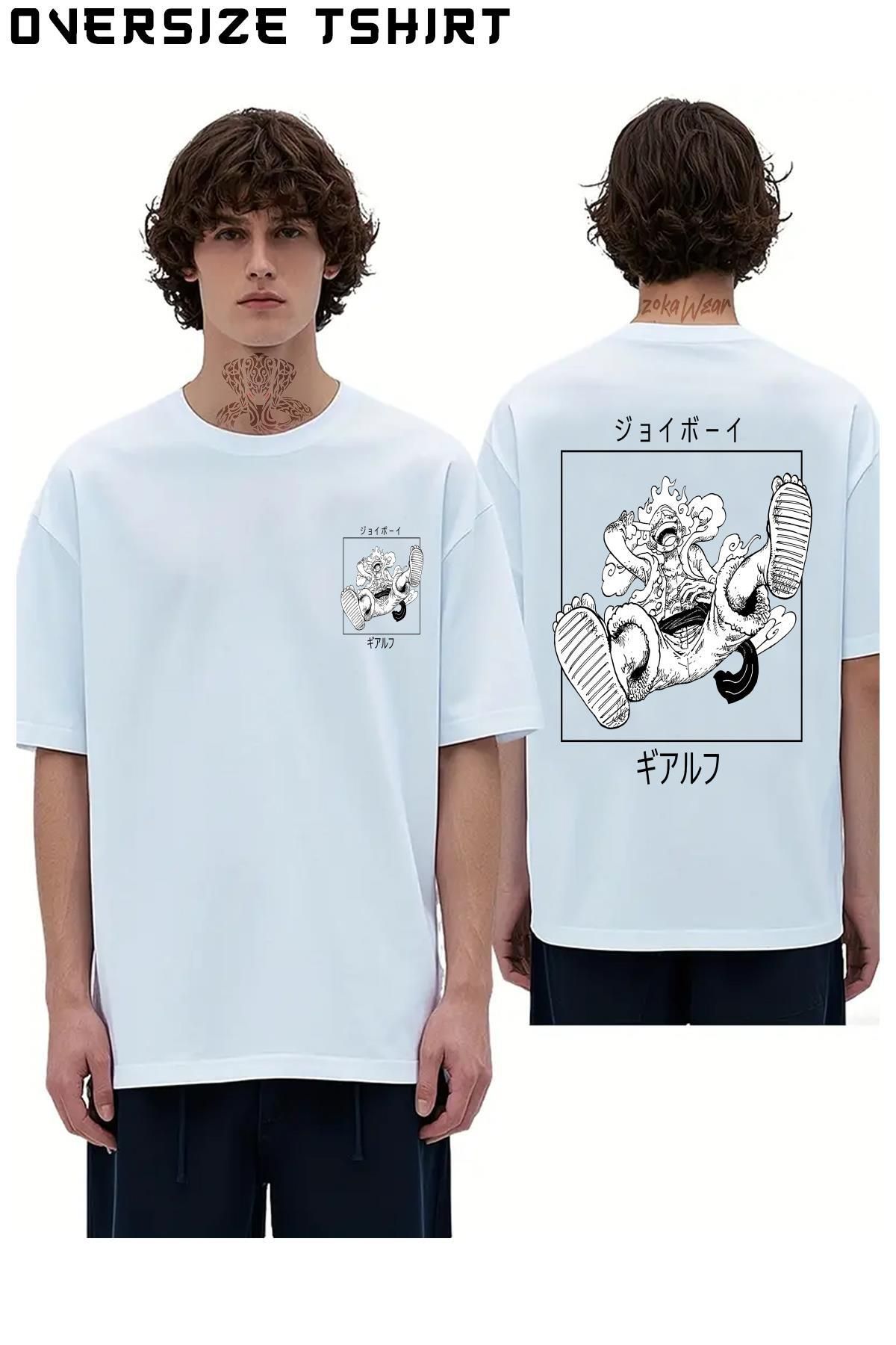 ZOKAWEAR one-piece-luffy-gear-five Sırt Baskılı Oversize Tişört