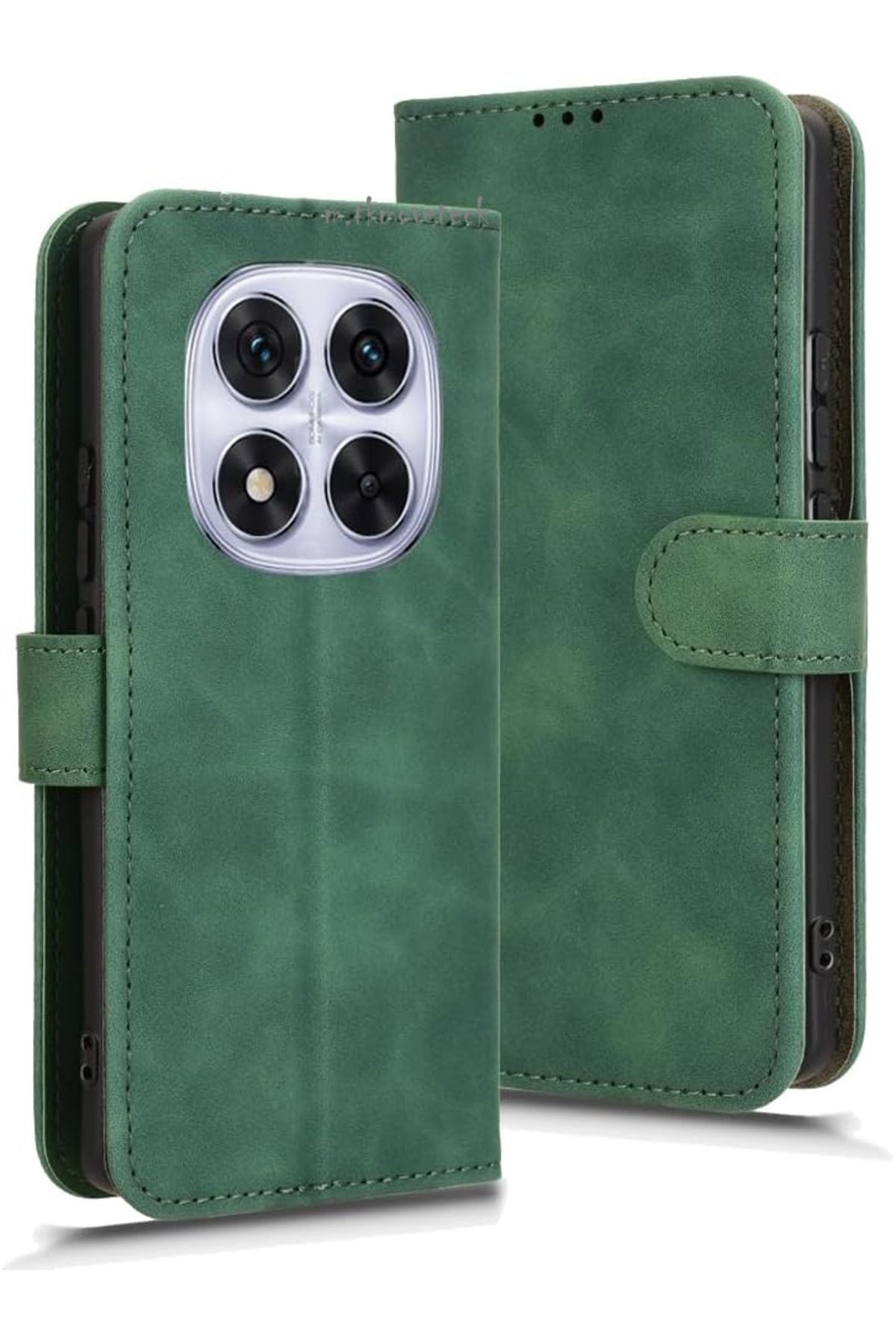 m.tk moveteck Xiaomi Redmi Note 14 Pro 5G Kılıf 360 Tam Kaplar Deri Dokulu Kapaklı Cüzdan Stand Kartvizitli Kapak
