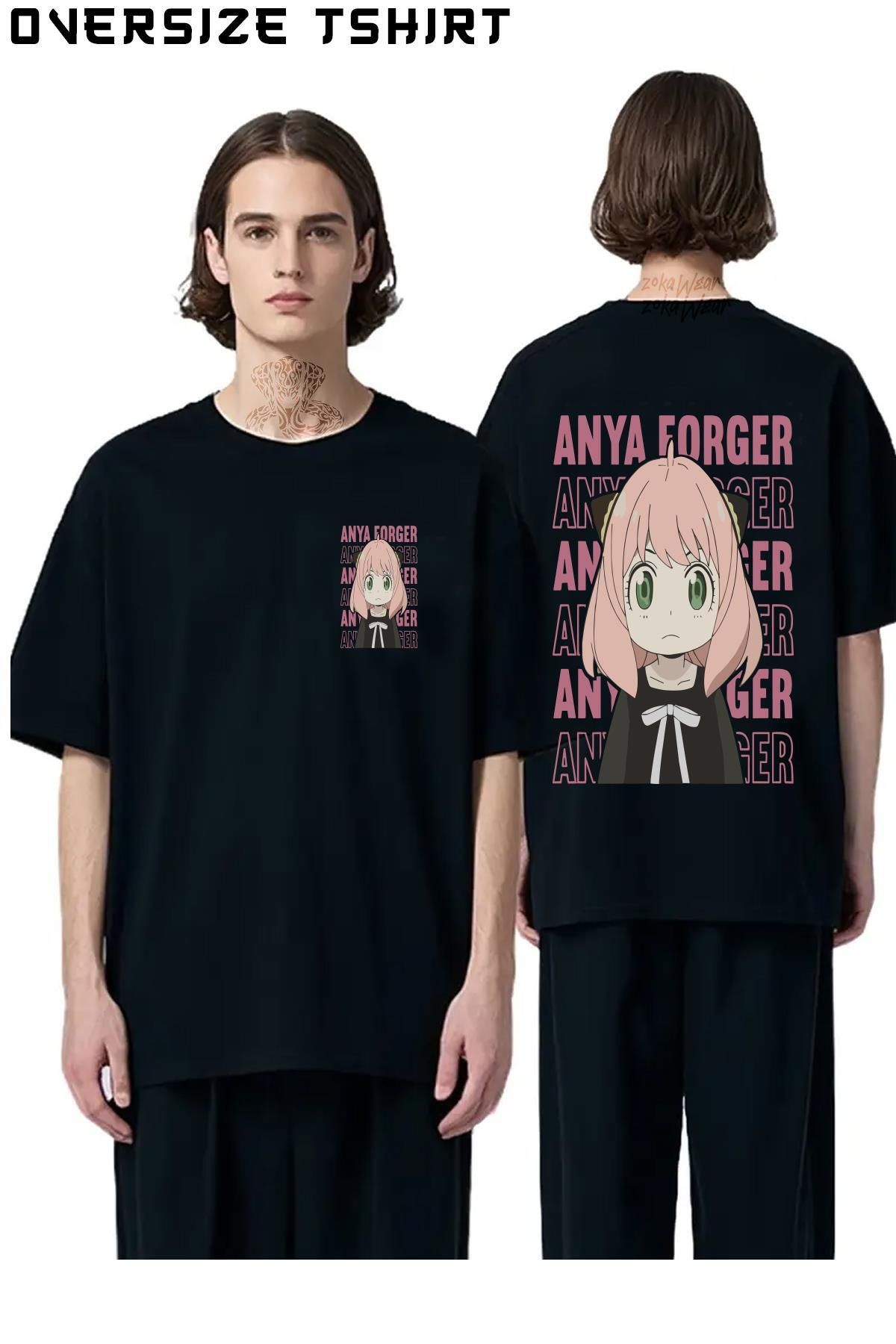 ZOKAWEAR Spy-X-Family-Anya-Forger Sırt Baskılı Oversize Tişört