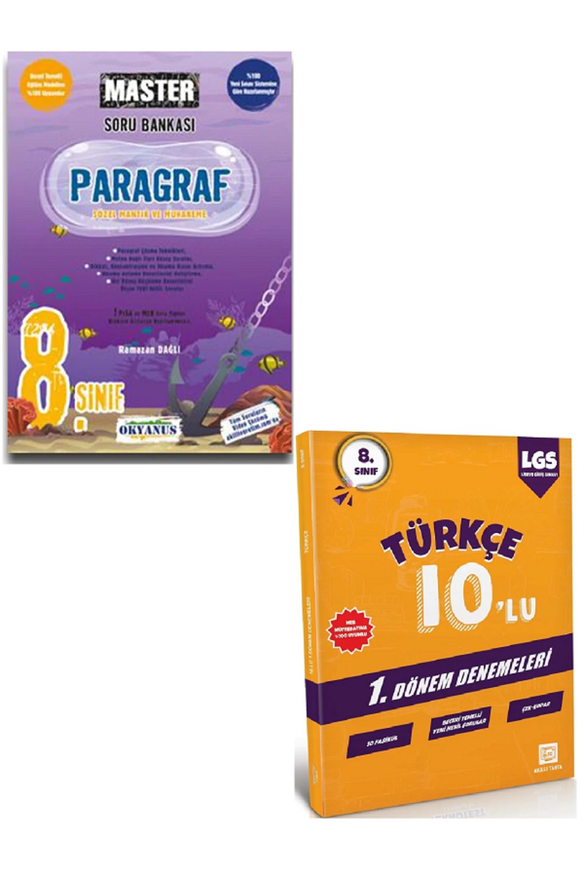 Efsane Yayınları 8.Sınıf Okyanus Master Paragraf Soru Bankası / 10'Lu Türkçe Deneme HEDİYE - 2 KİTAP SET