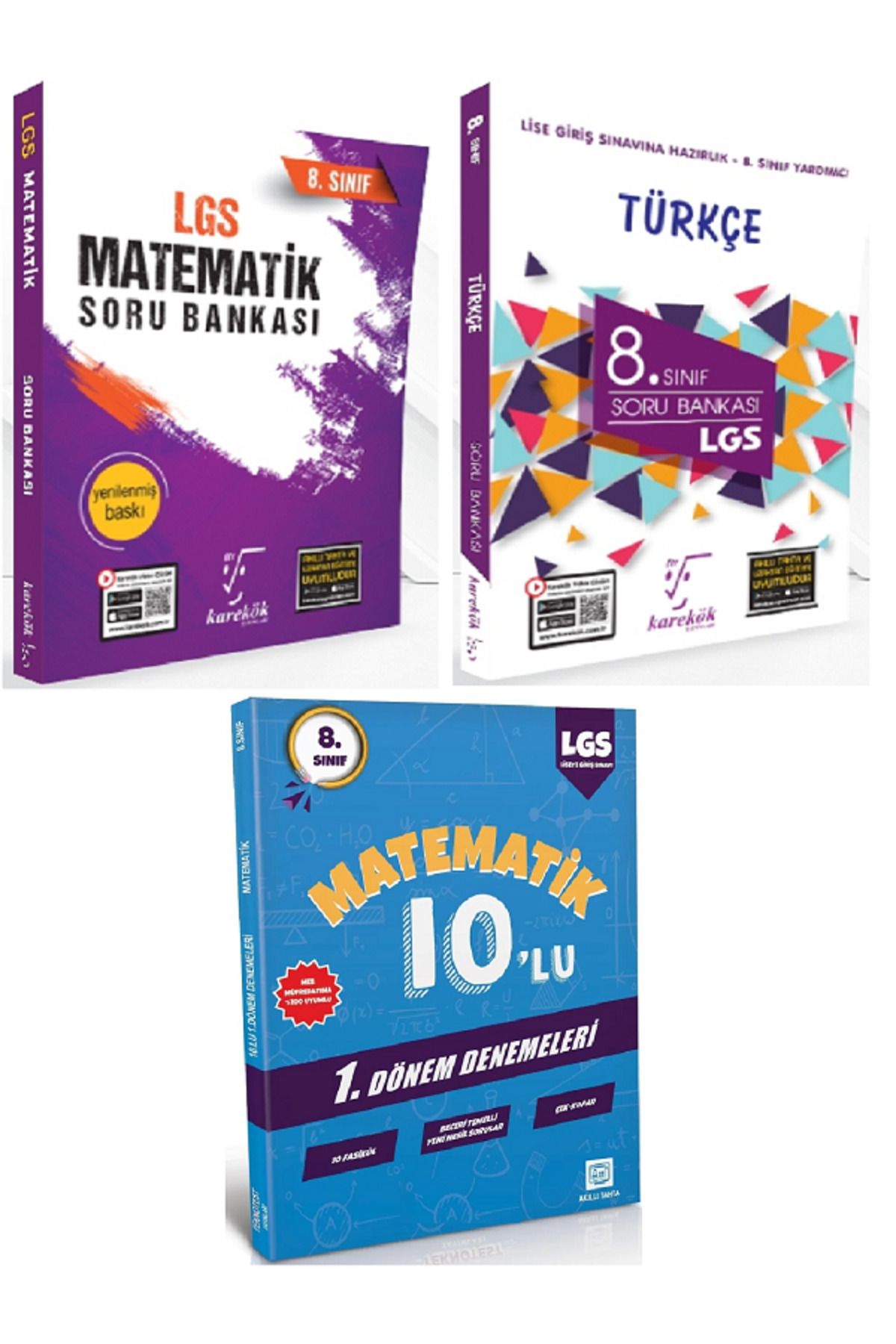 Efsane Yayınları 8.Sınıf Karakök Matematik + Türkçe Soru Bankası / 10'Lu Matematik Deneme HEDİYE - 3 KİTAP