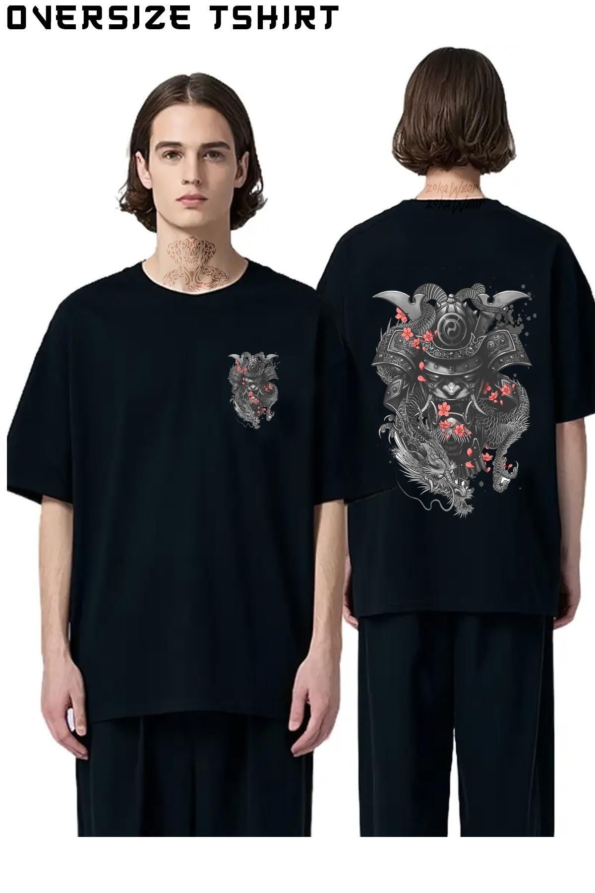 ZOKAWEAR Samuray-Samurai5 Sırt Baskılı Oversize Tişört