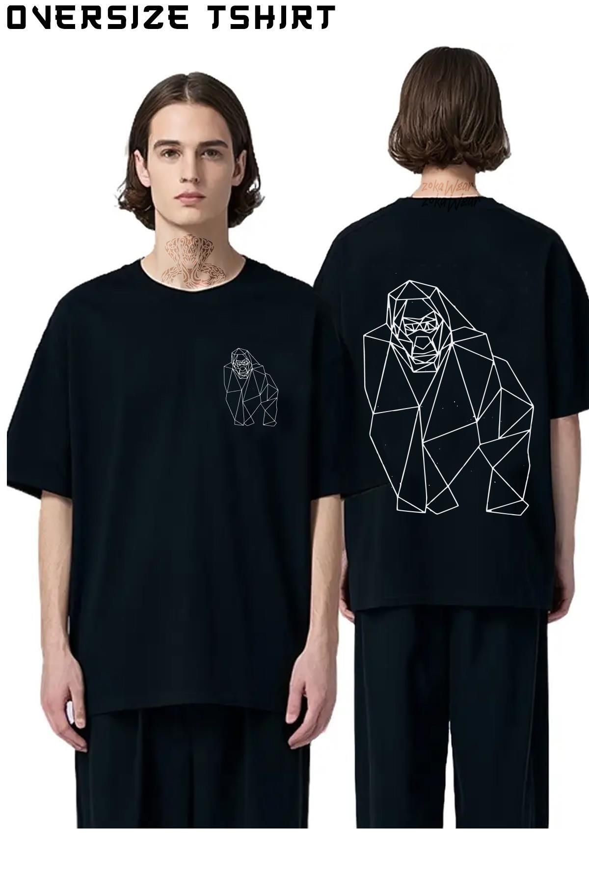 ZOKAWEAR Goril-2 Sırt Baskılı Oversize Tişört