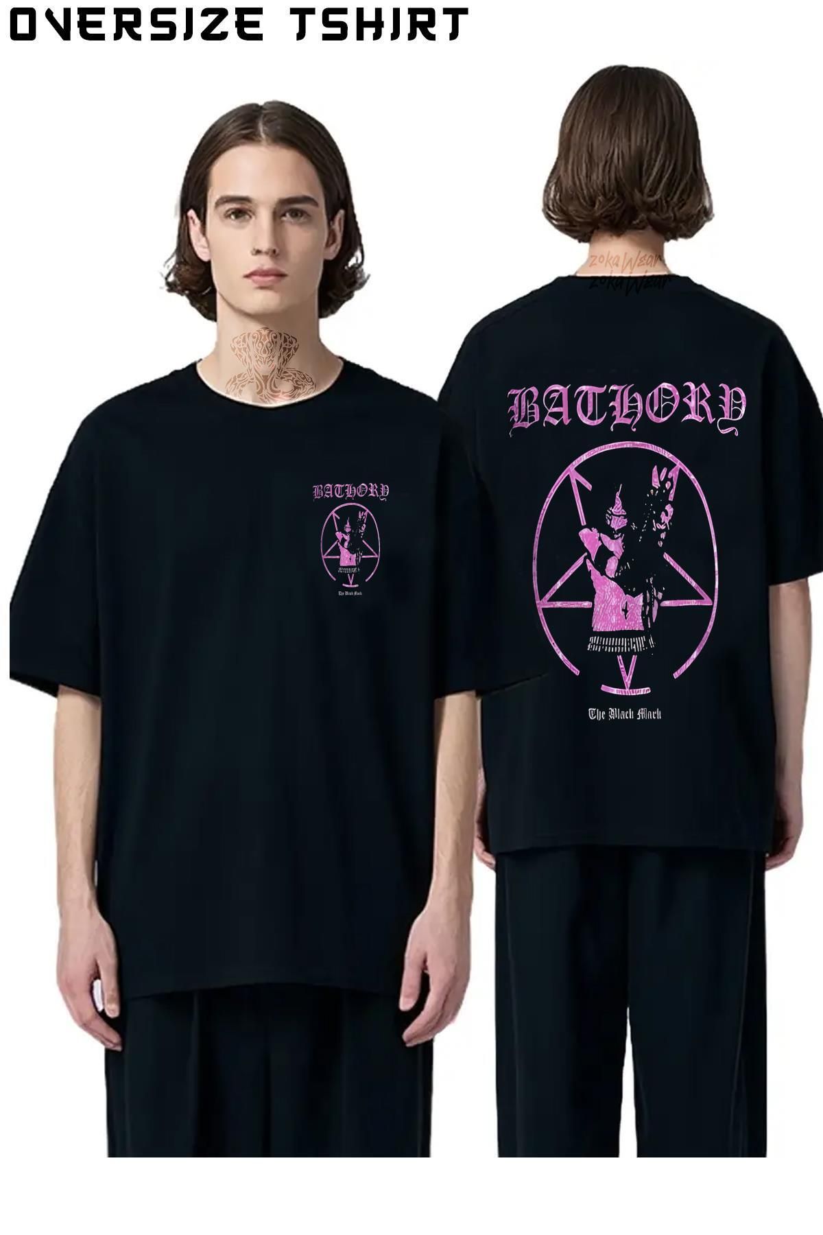 ZOKAWEAR Bathory-Band-Best-Art Sırt Baskılı Oversize Tişört