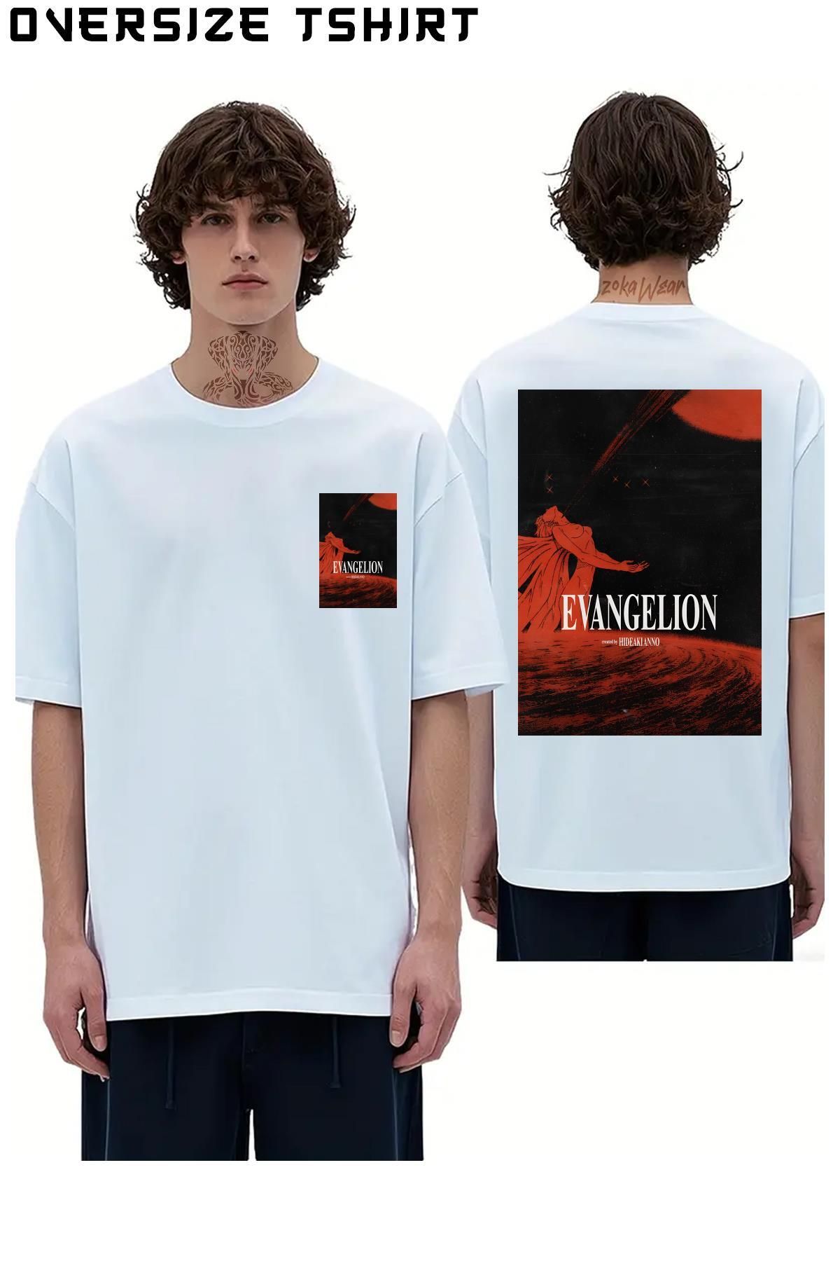 ZOKAWEAR Neon-Genesis-Evangelion---Movie Sırt Baskılı Oversize Tişört