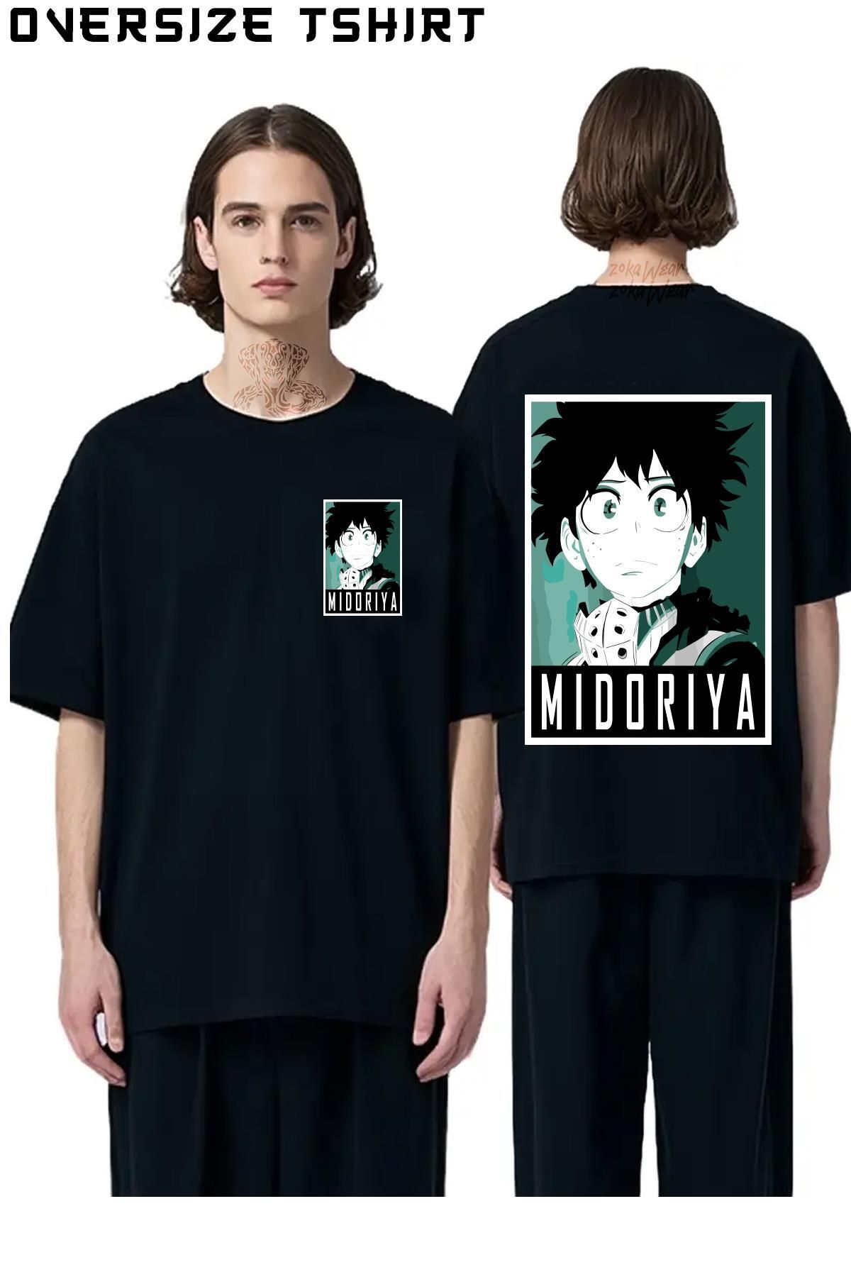 ZOKAWEAR My-Hero-Academia-Izuku-Midoriya-x2 Sırt Baskılı Oversize Tişört