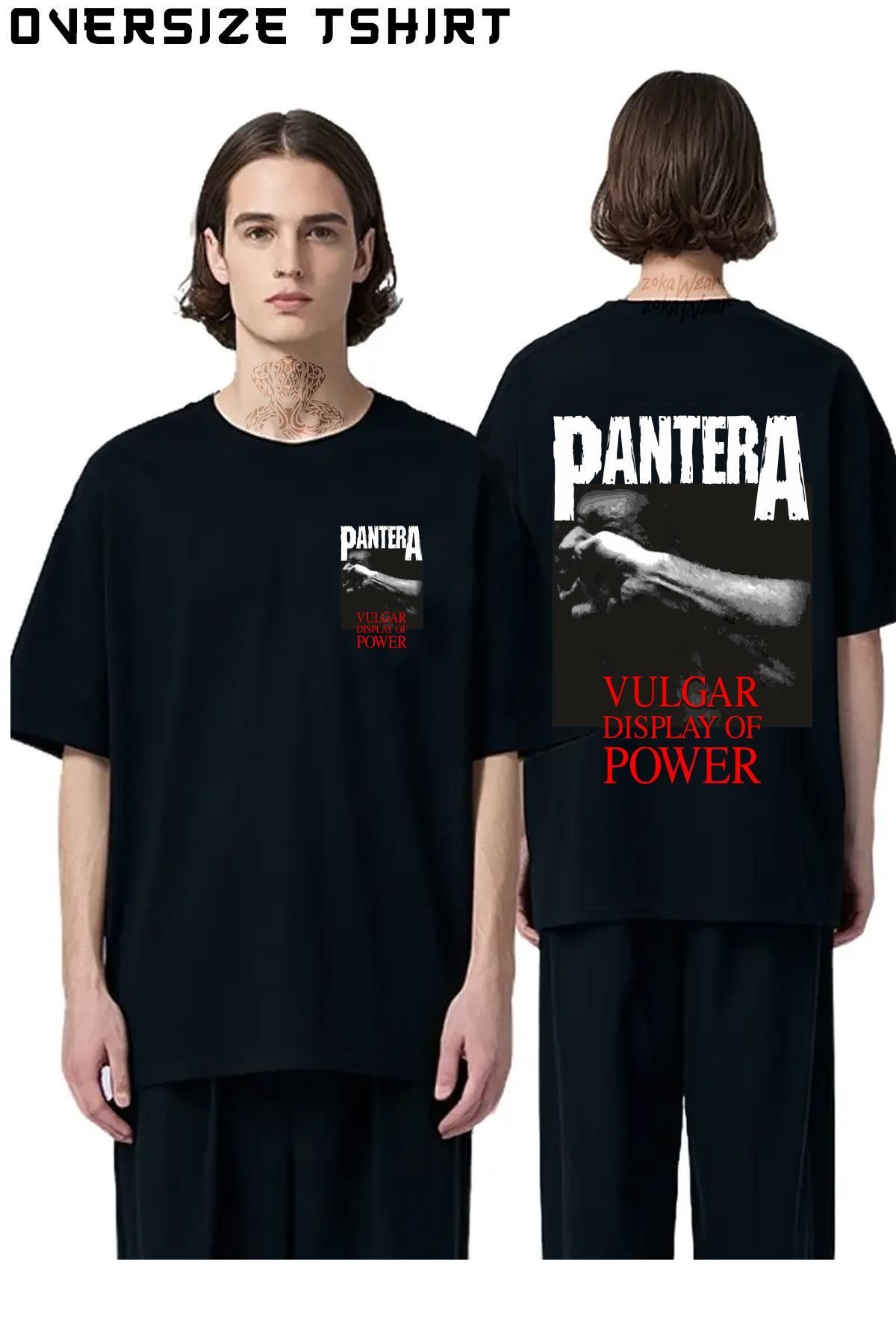 ZOKAWEAR Pantera-Vulgar Sırt Baskılı Oversize Tişört