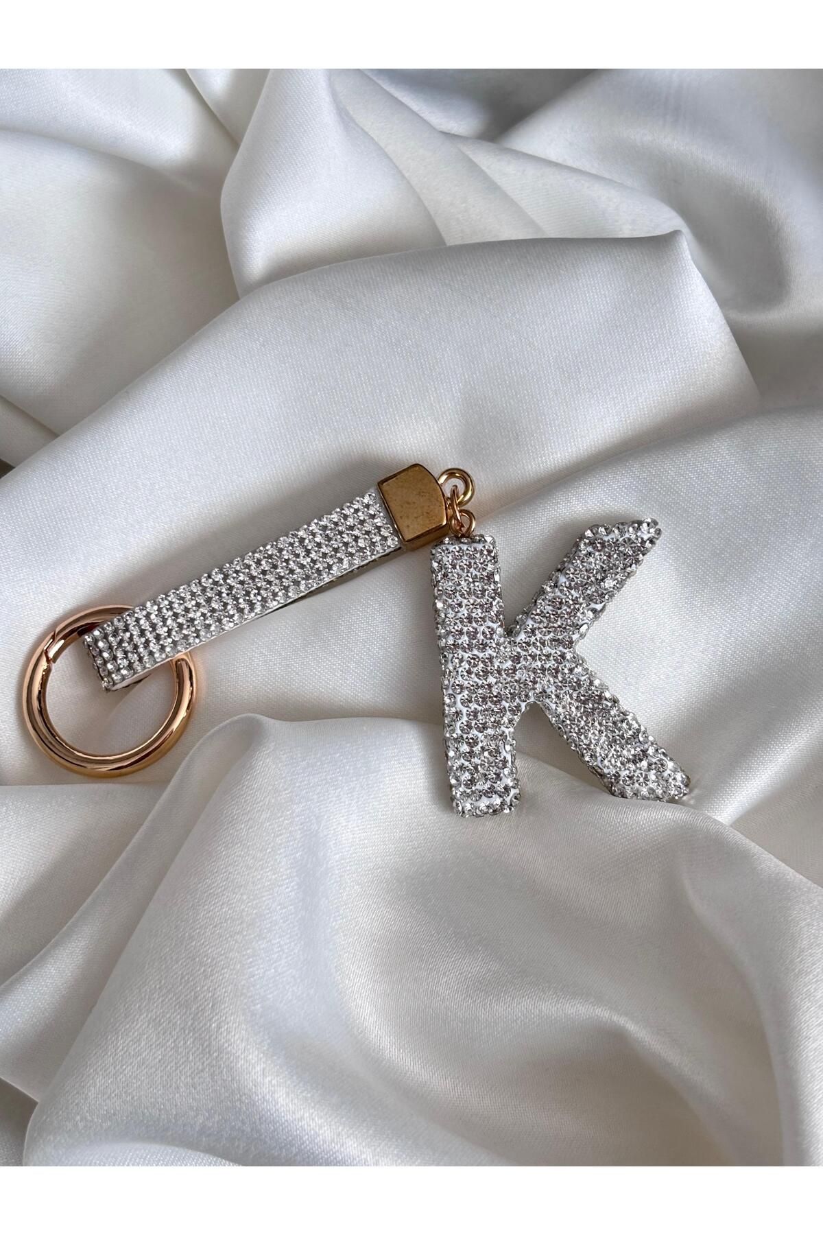Bellamy Jewelry Taşlı Harf Anahtarlık - Silver - K