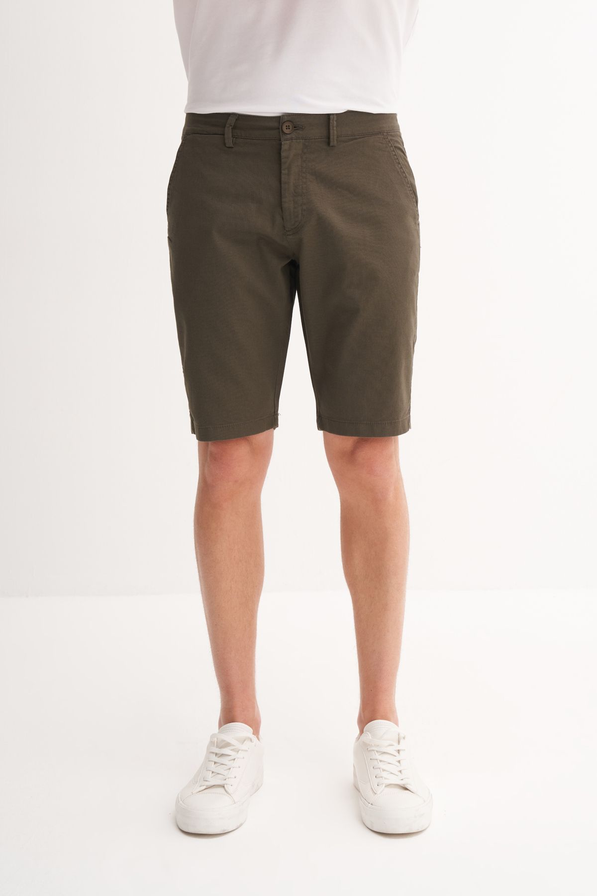 Cazador Erkek Cazador Vintage Yandan Cepli Slim Fit Kesim Likralı Bermuda