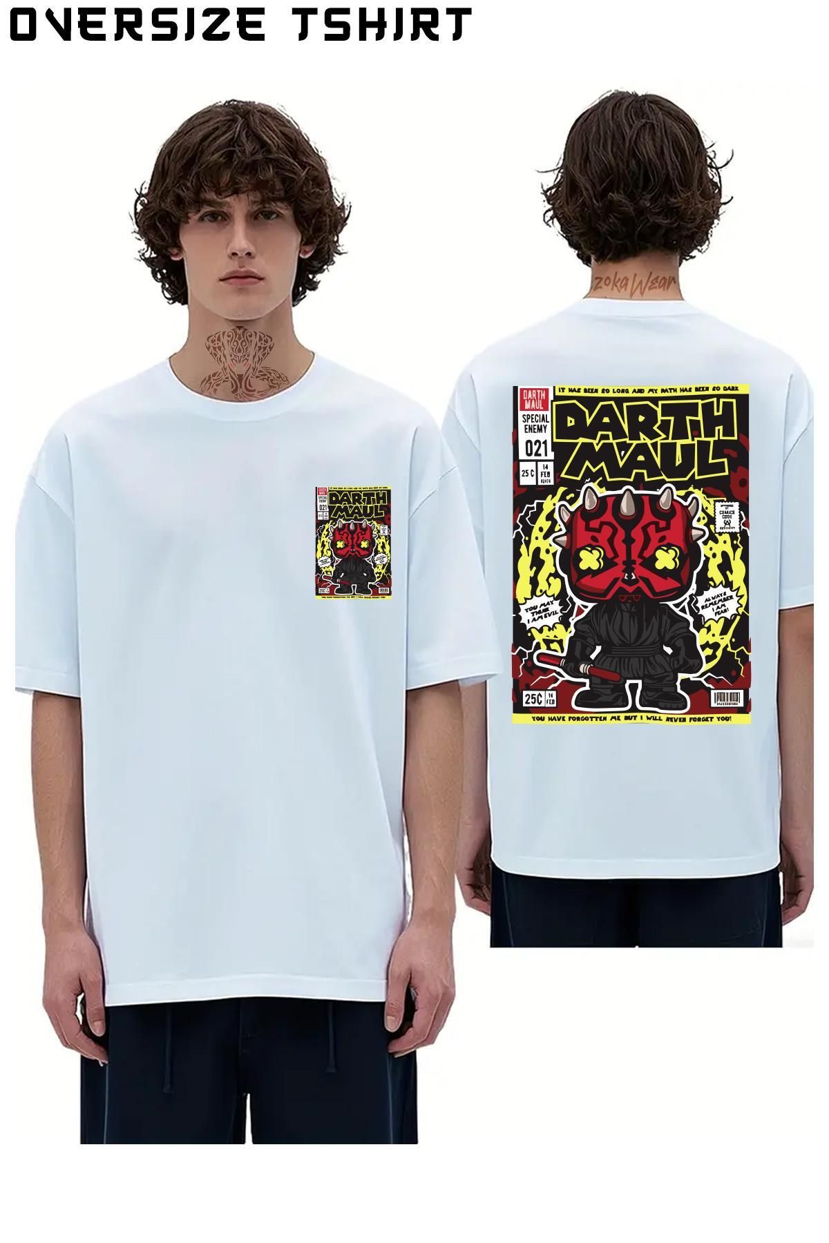 ZOKAWEAR Darth-Maul Sırt Baskılı Oversize Tişört