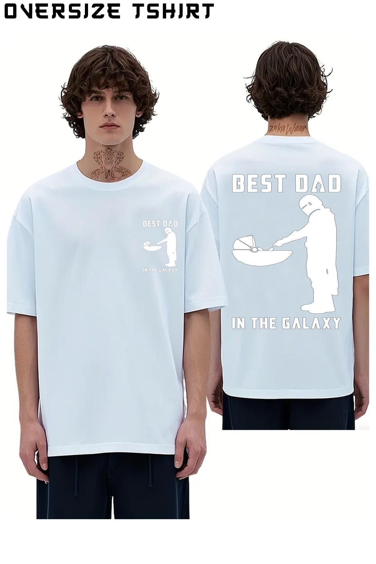 ZOKAWEAR Best-Dad-Star-Wars Sırt Baskılı Oversize Tişört