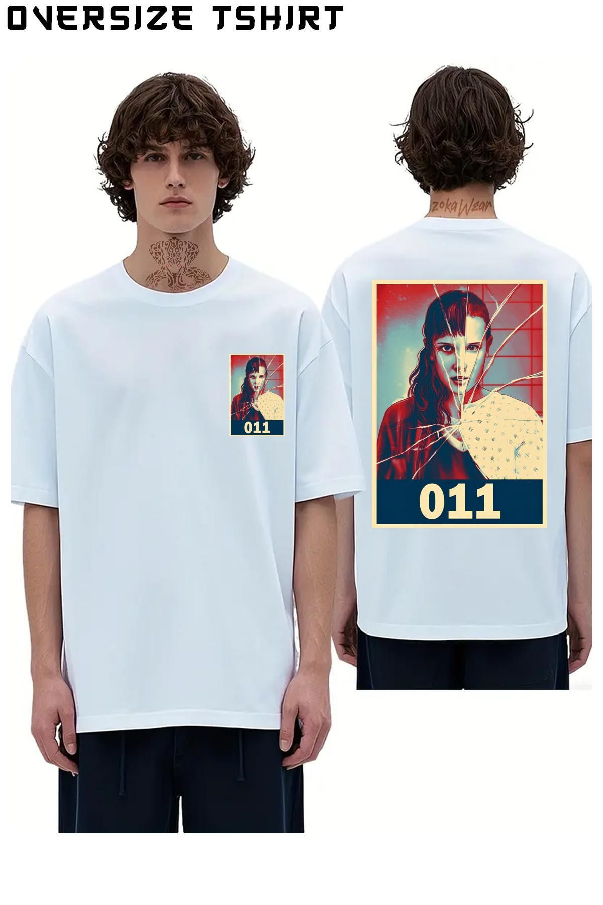 ZOKAWEAR Eleven-Stranger-Things-Season Sırt Baskılı Oversize Tişört