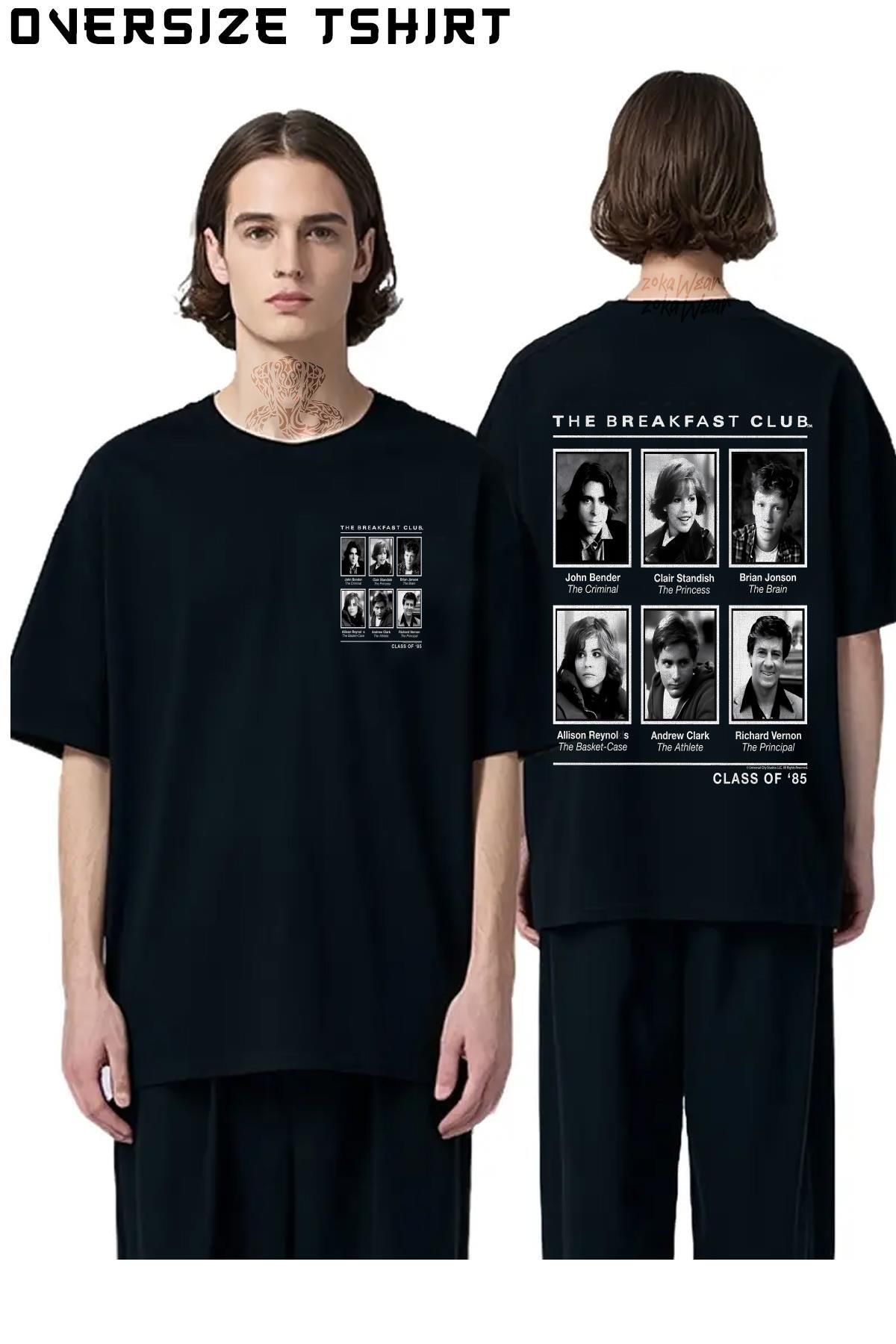 ZOKAWEAR The-Breakfast-Club-Year-Book-Club-Photos Sırt Baskılı Oversize Tişört