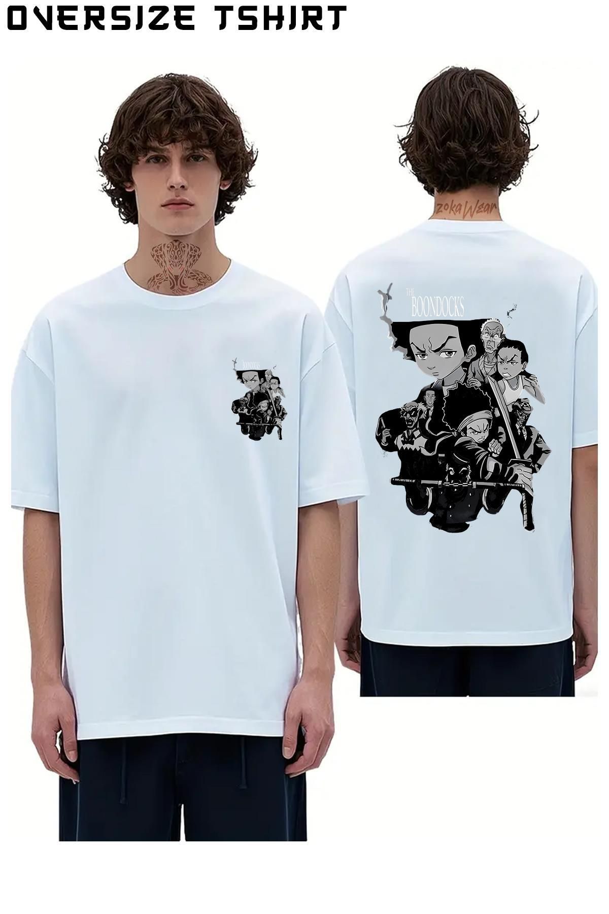 ZOKAWEAR The-Boondocks-Cartoon Sırt Baskılı Oversize Tişört