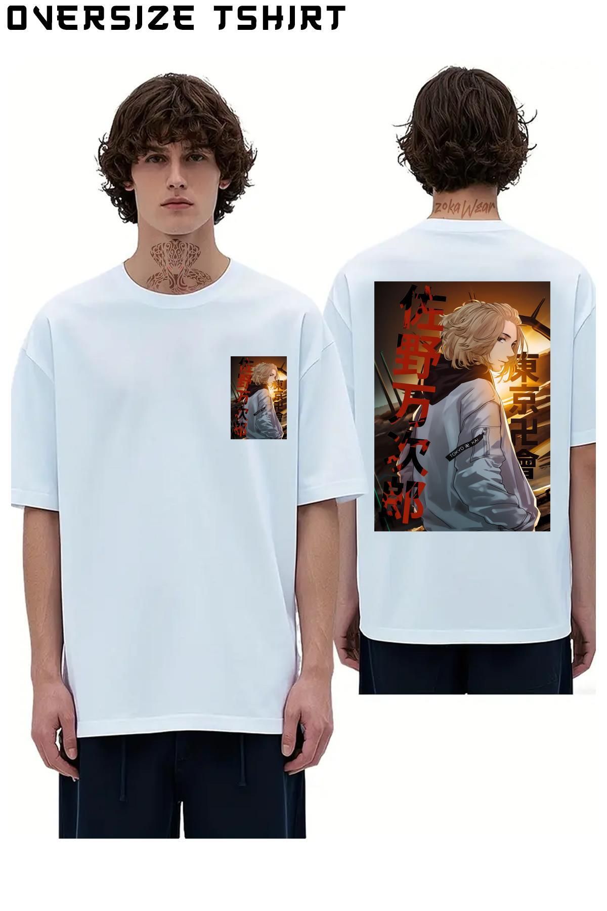 ZOKAWEAR Tokyo-Revengers-Manjiro-Sano-(MİKEY)-Tasarım Sırt Baskılı Oversize Tişört