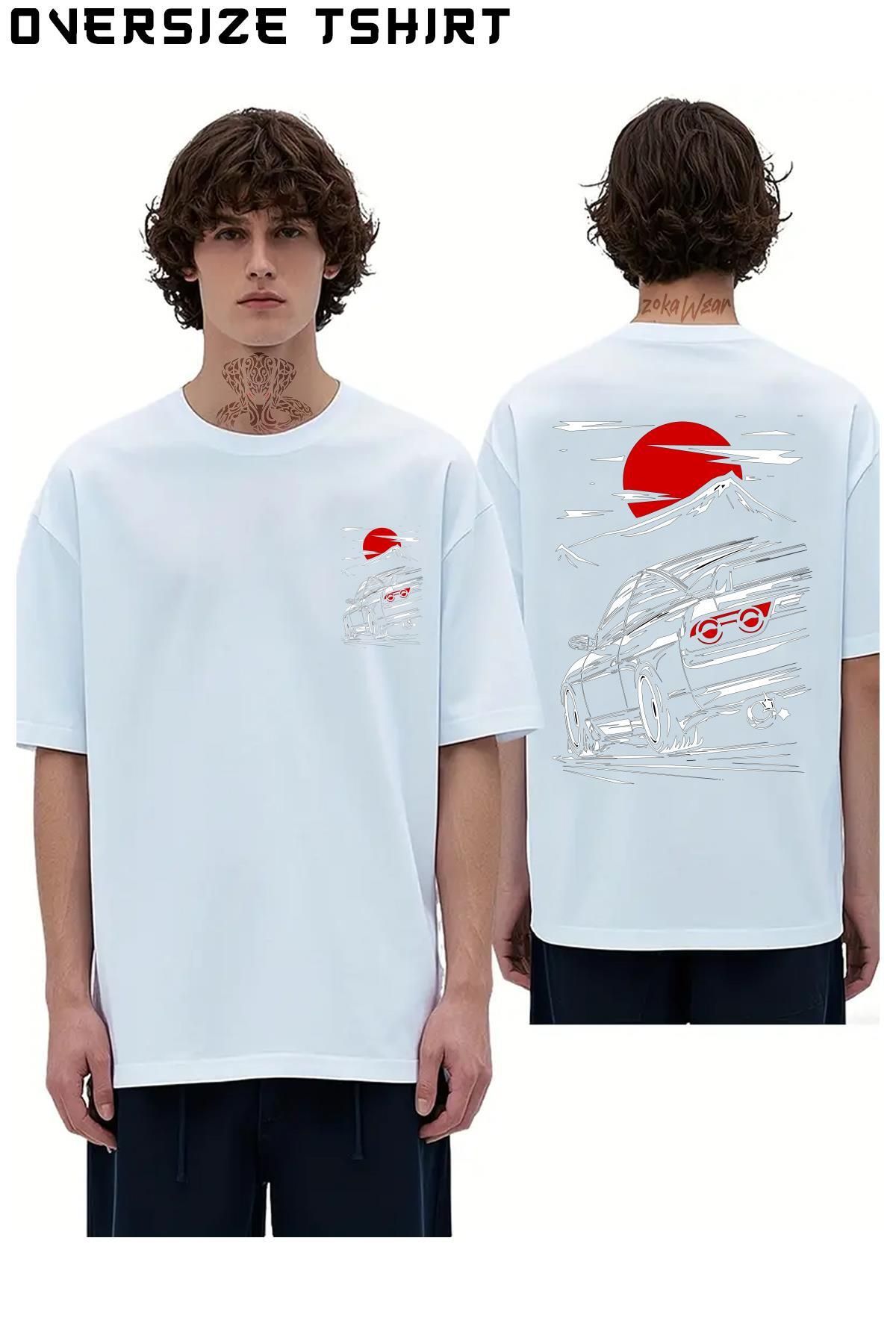 ZOKAWEAR Nissan-Silvia-S13 Sırt Baskılı Oversize Tişört