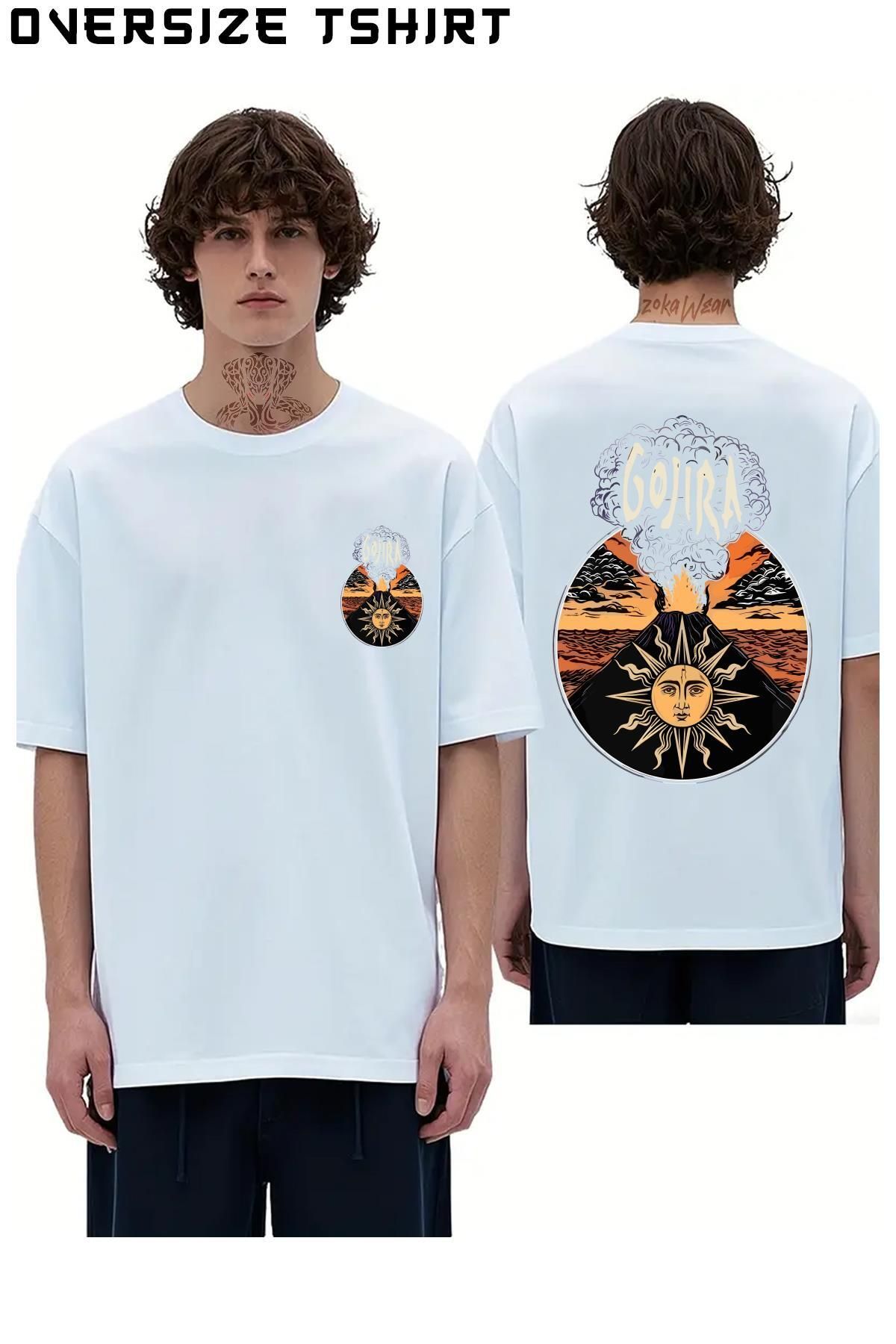 ZOKAWEAR Gojira,-Sun-Rock-Metal Sırt Baskılı Oversize Tişört