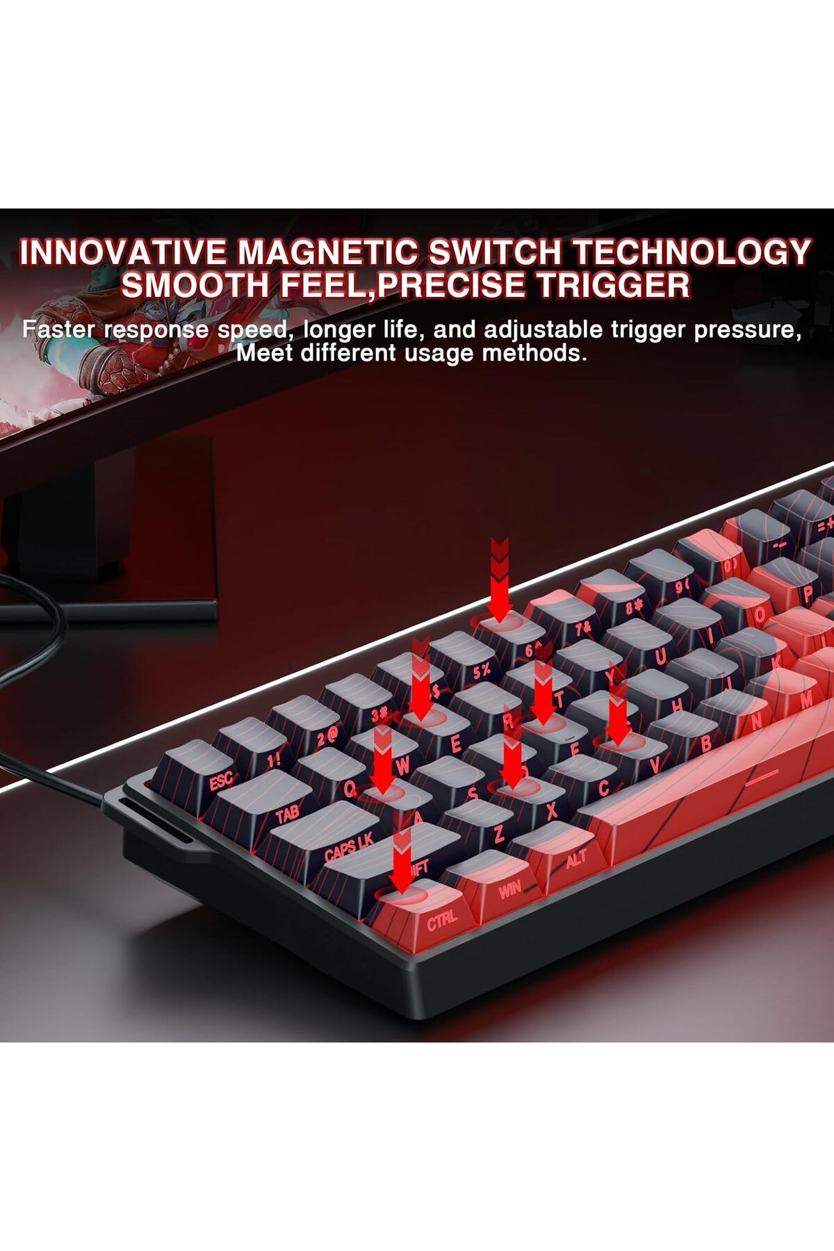 Aula-WIN60 HE Max Mechanical Gaming Keyboard with Cable, Magnetic Hall Effect Keys 7