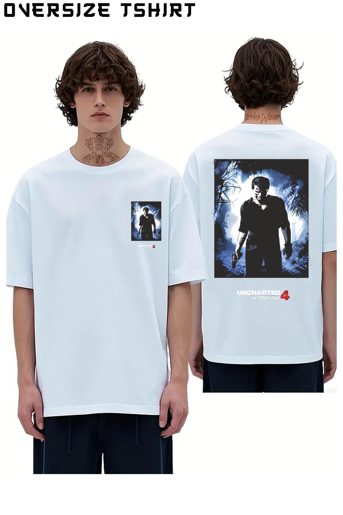 ZOKAWEAR Uncharted Sırt Baskılı Oversize Tişört