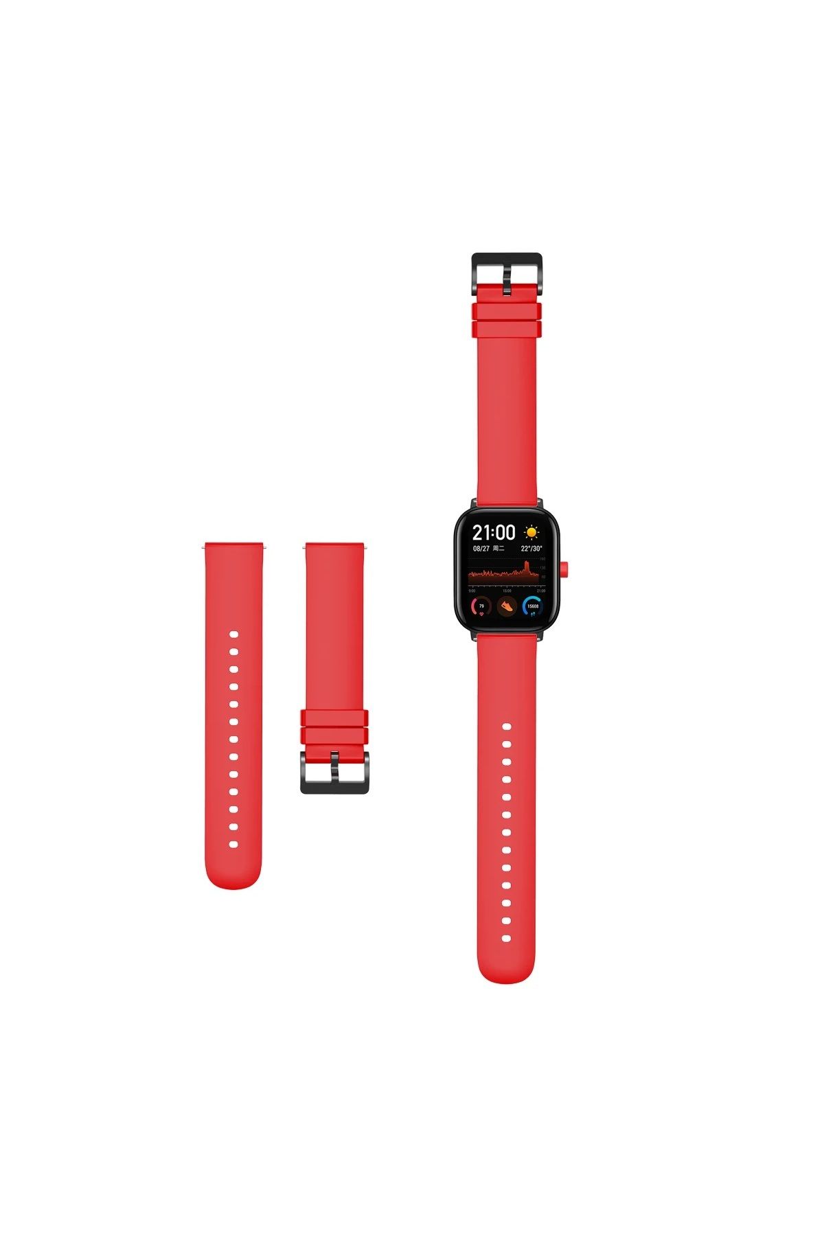 Dmay Amazfit Cheetah (Square) Uyumlu Tokalı Silikon Kordon 20MM