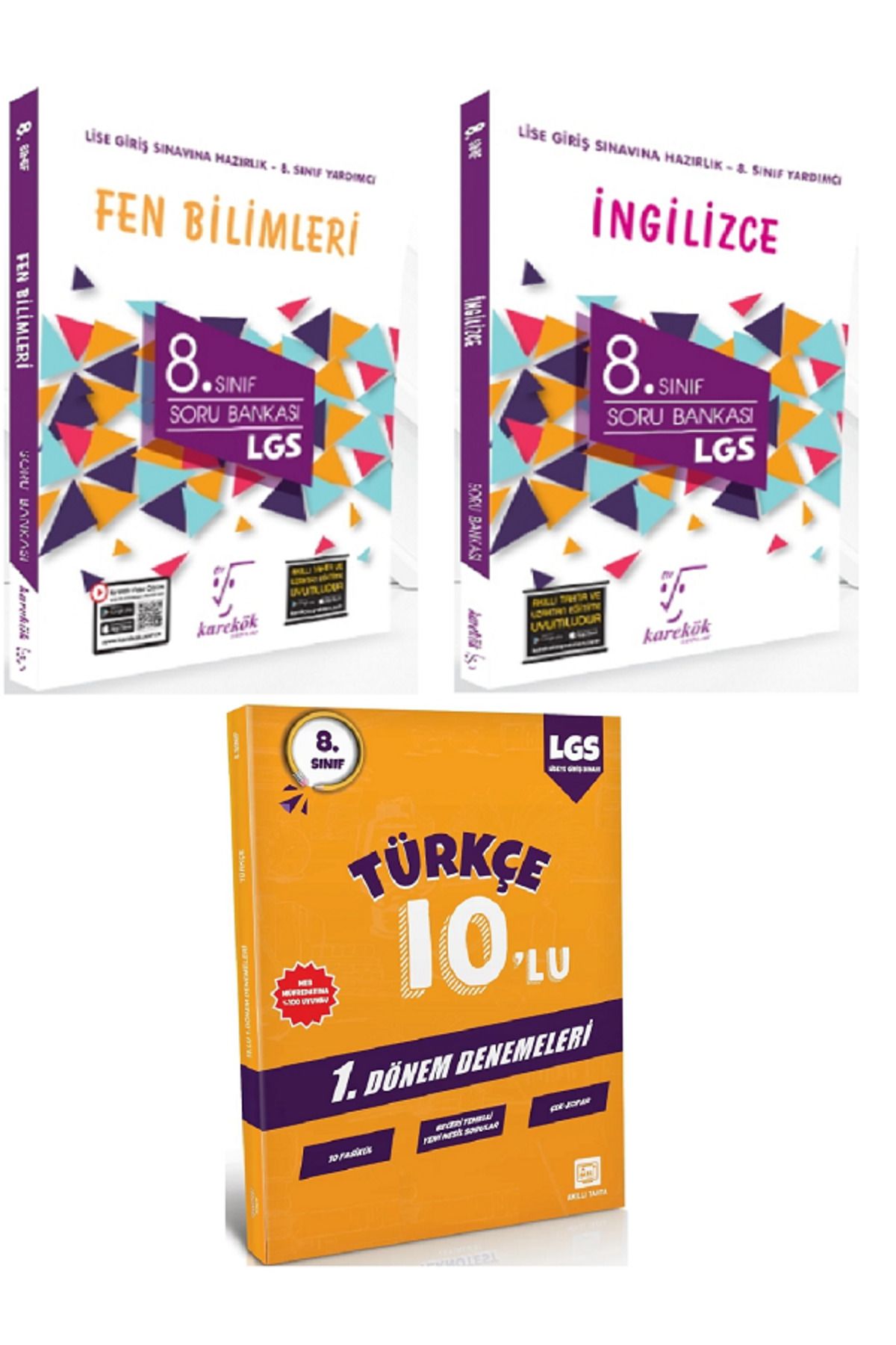 Efsane Yayınları 8.Sınıf Karakök Fen Bilimleri + İngilizce Soru Bankası / 10'Lu Türkçe Deneme HEDİYE - 3 KİTAP