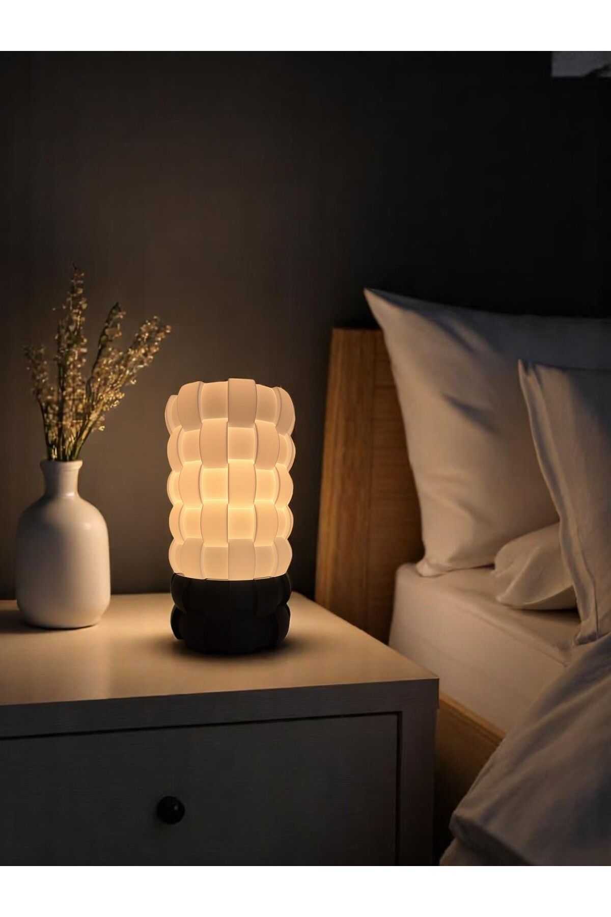 Moonart Design Woven Masa Lambası | Örgü Formlu Modern Dekoratif Abajur