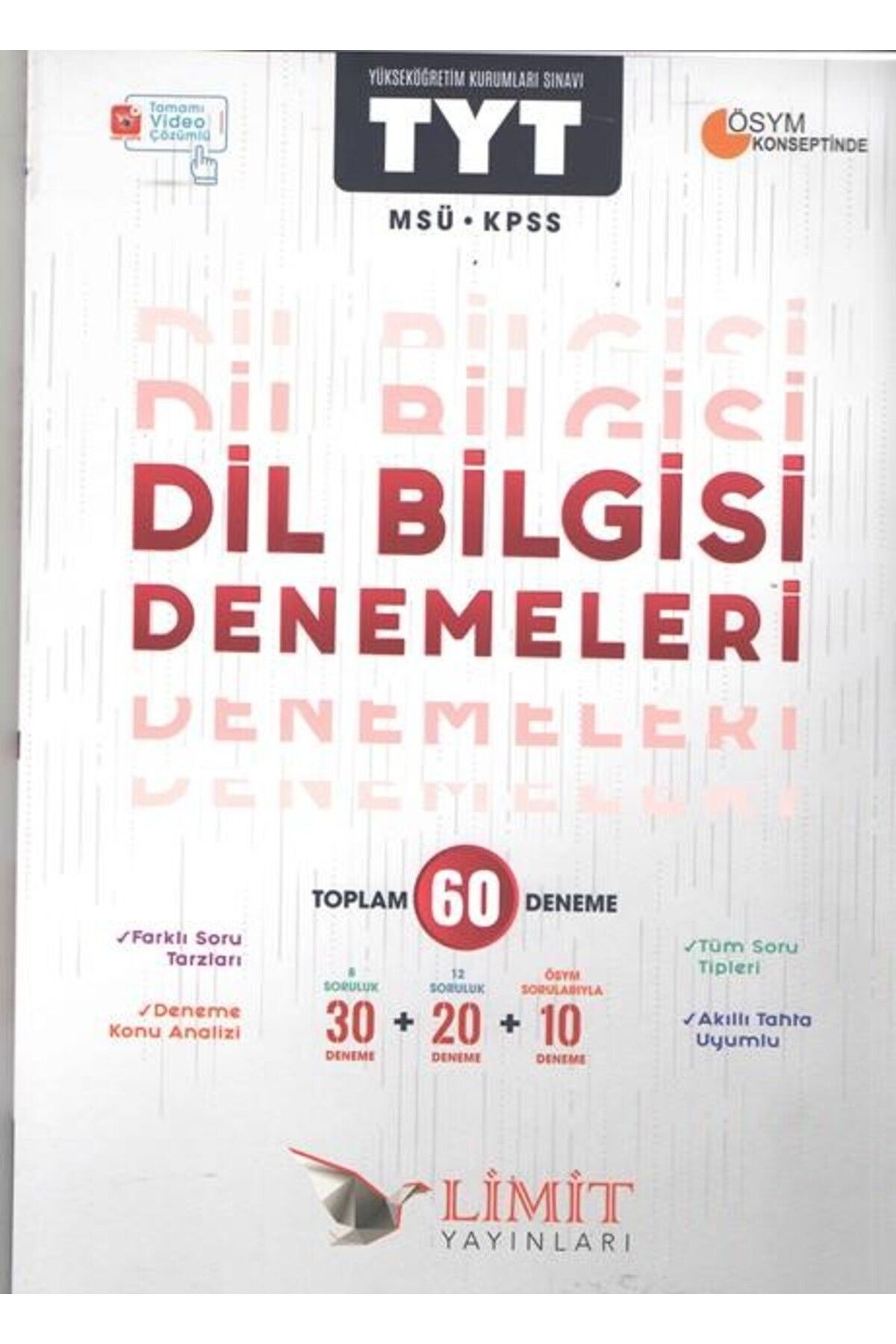 Limit Yayınları TYT MSÜ KPSS Dil Bilgisi Denemeleri Limit Yayınları