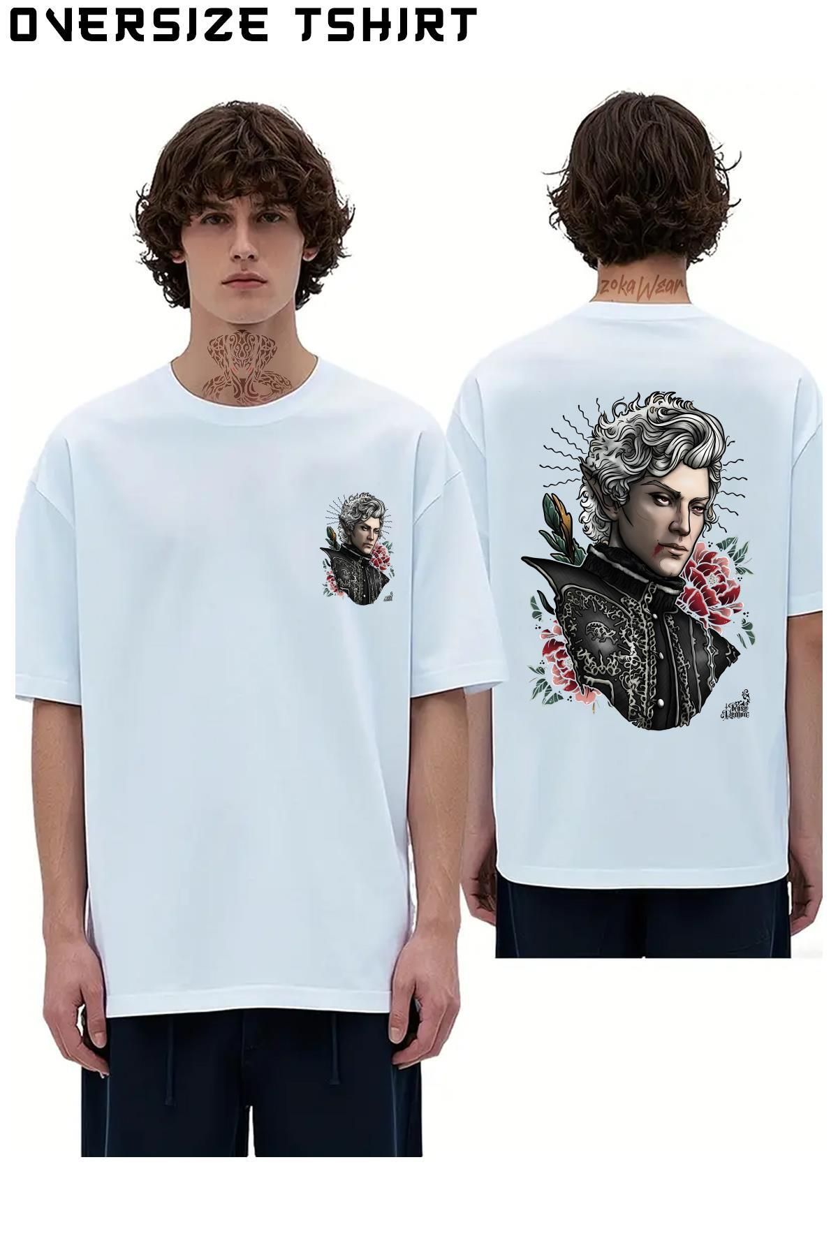 ZOKAWEAR Astarion-Vampire-Bf Sırt Baskılı Oversize Tişört