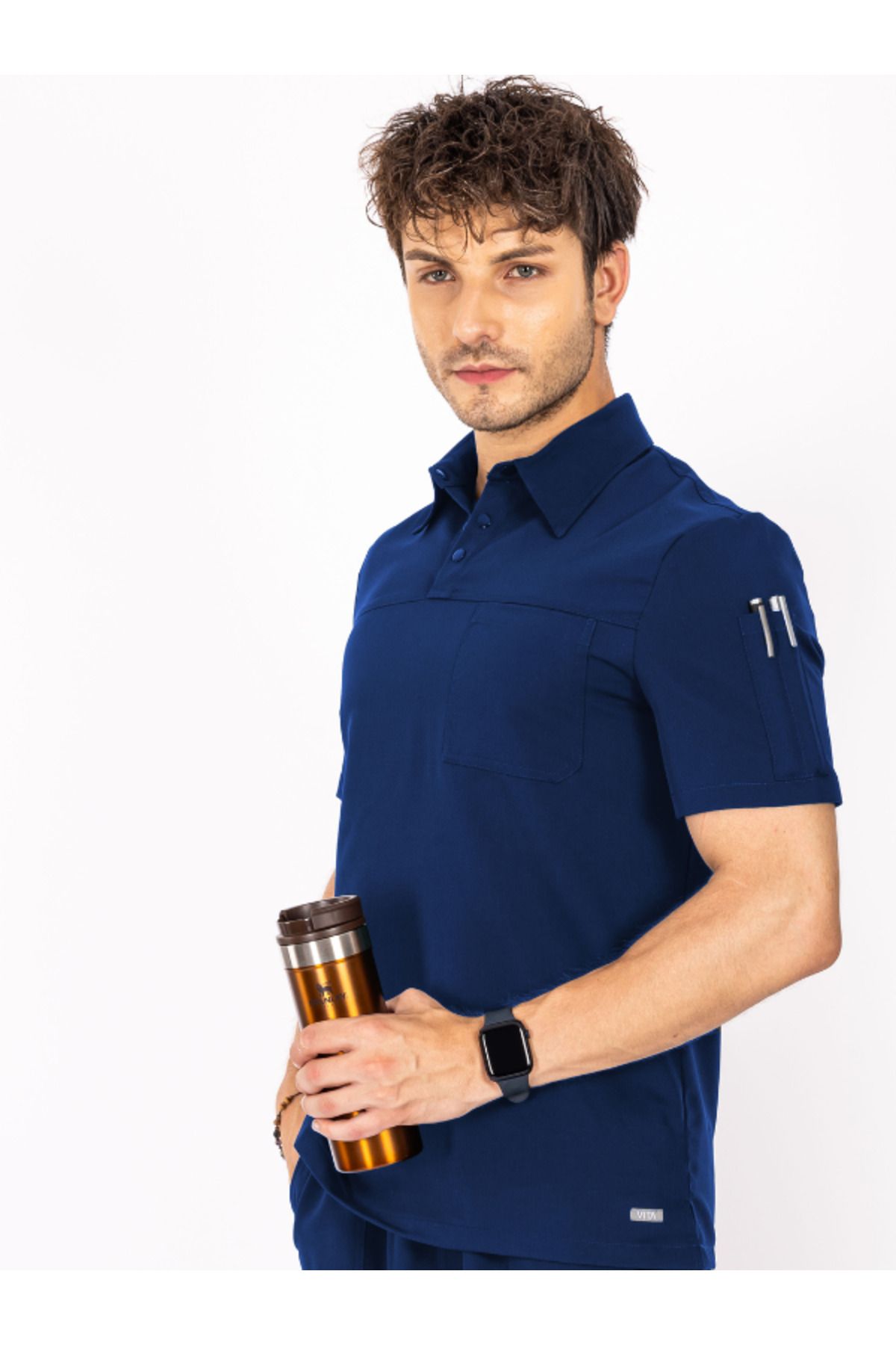VITA UNIFORM Polo Yakalı VITA Scrubs Medikal Forma Erkek Üst Giyim
