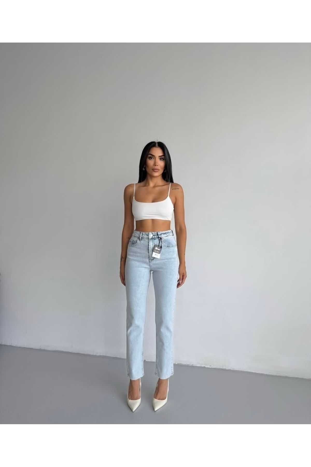 ayday butik Kesik paça mom fit
